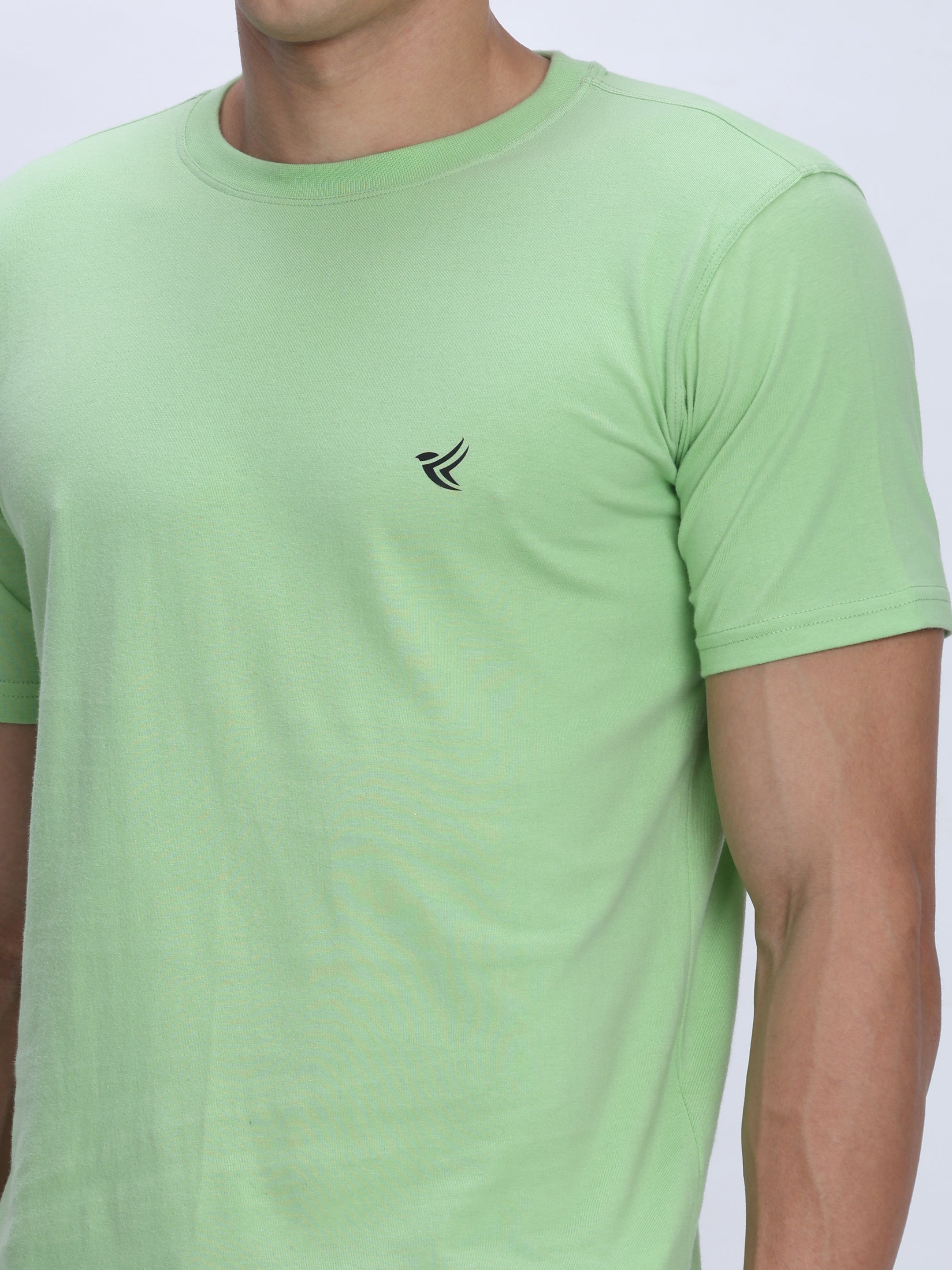 Dpassion Men Mint Green Cotton Active T Shirt Performance Gym Wear - Dpassion