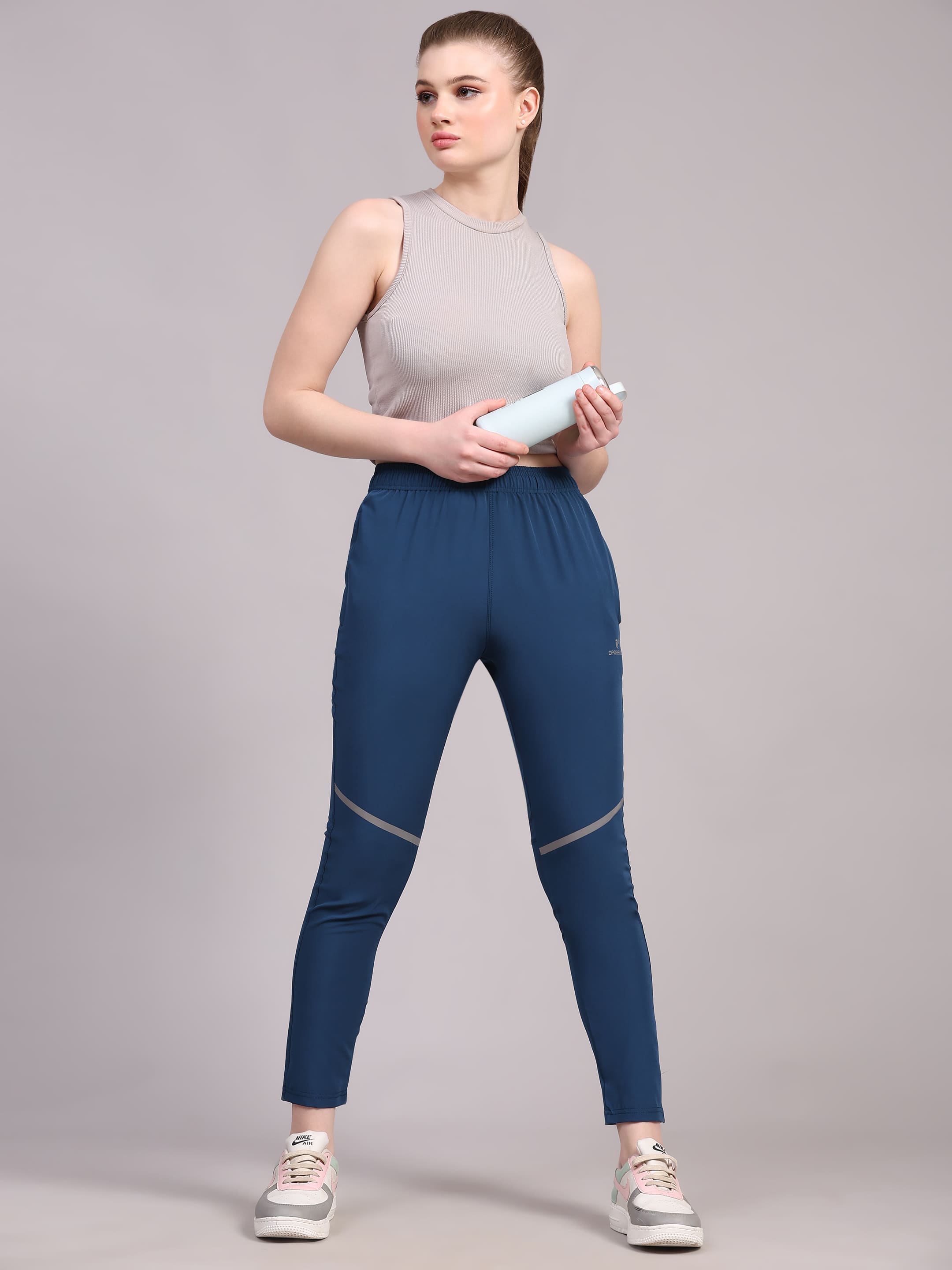 Dpassion Women Active Flex Blue Training Pants - Dpassion