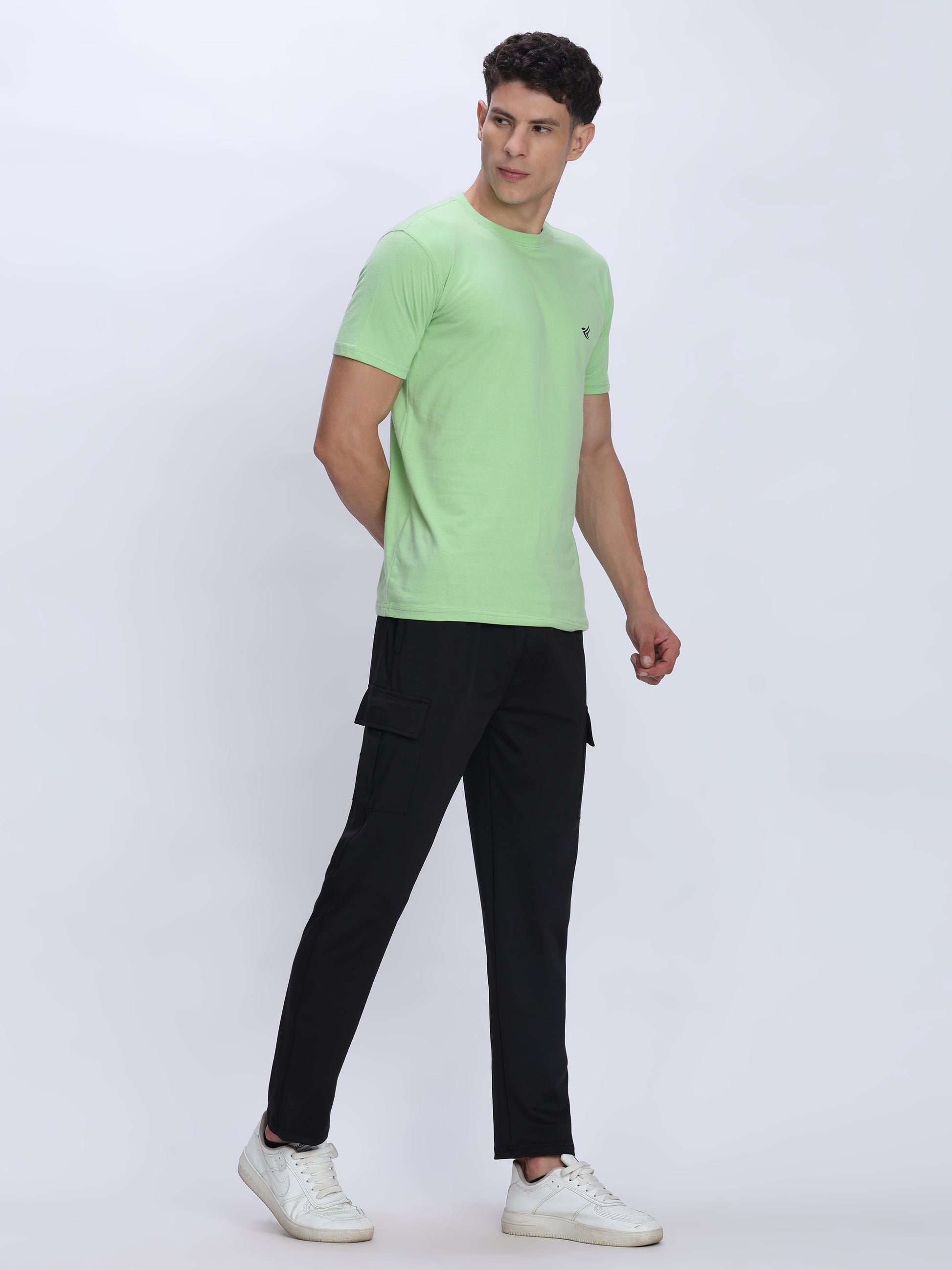 Dpassion Men Mint Green Cotton Active T Shirt Performance Gym Wear - Dpassion