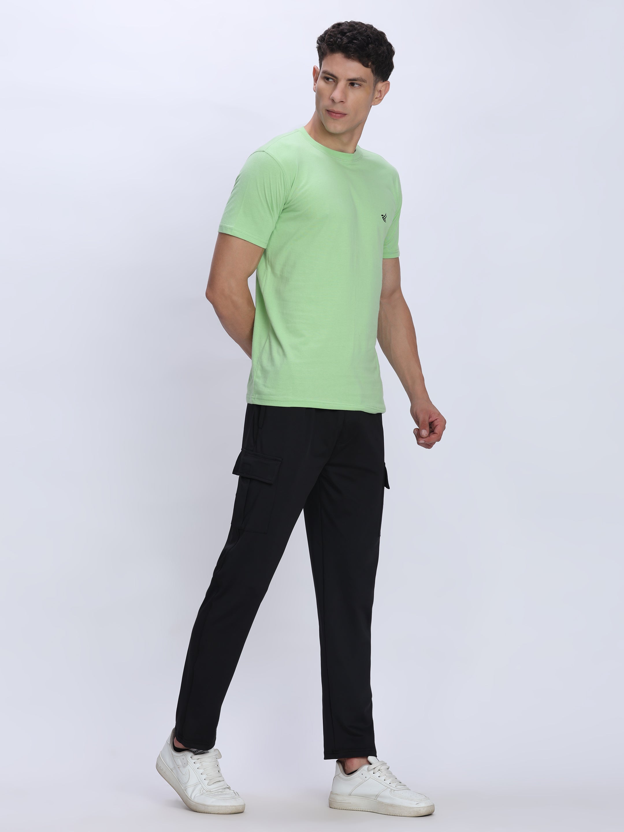 Dpassion Men Mint Green Cotton Active T Shirt Performance Gym Wear - Dpassion