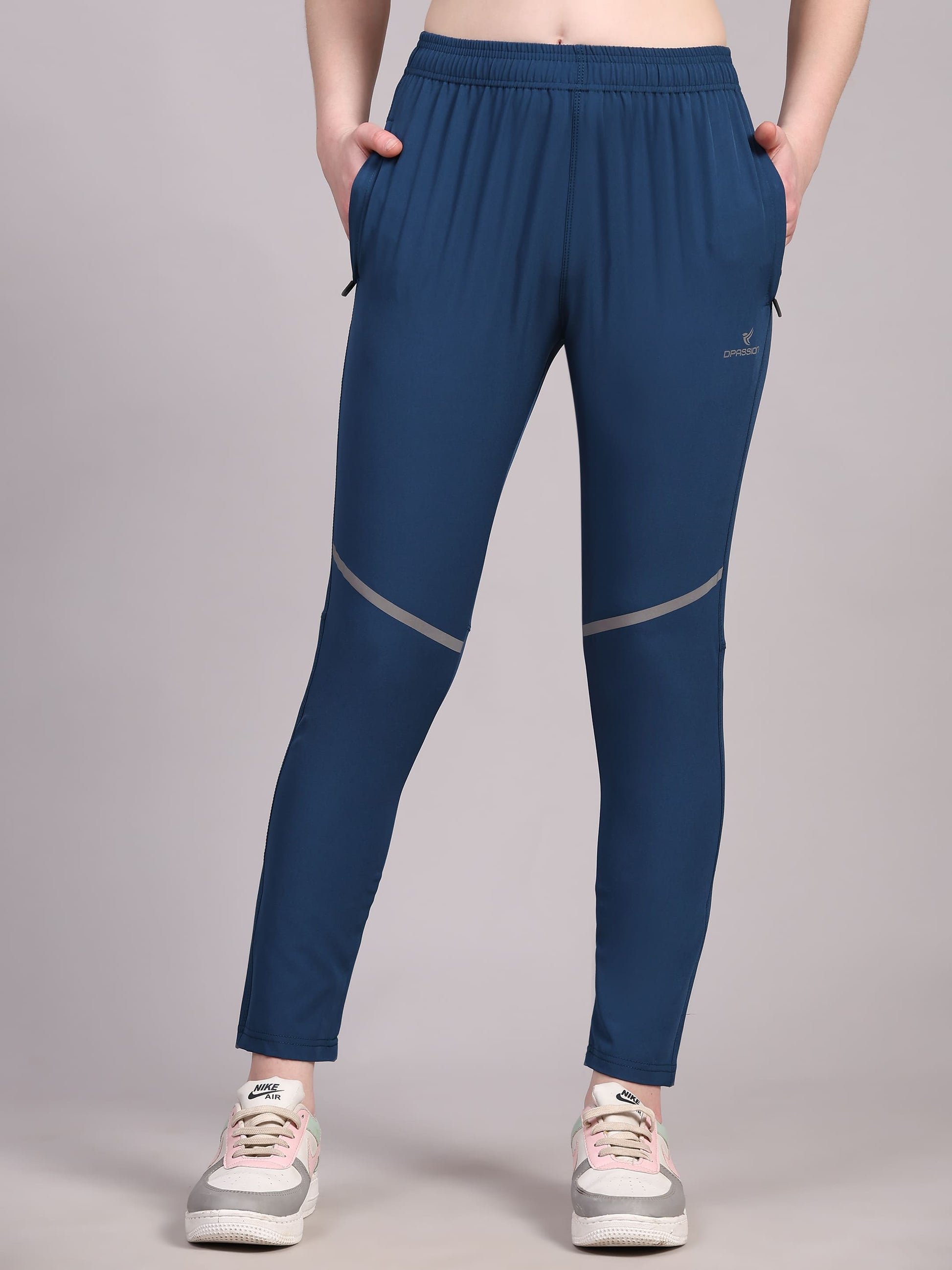 Dpassion Women Active Flex Blue Training Pants - Dpassion