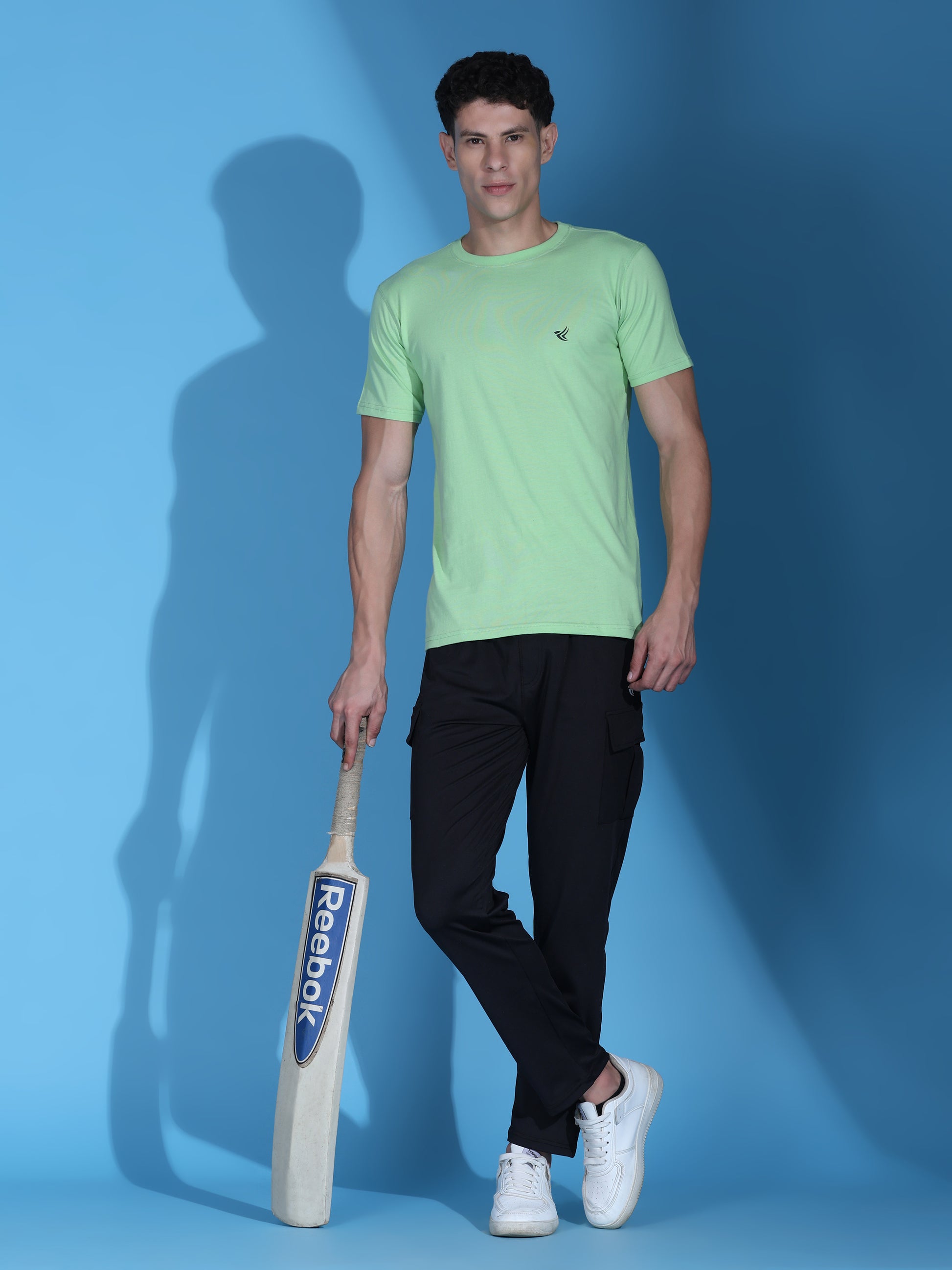 Dpassion Men Mint Green Cotton Active T Shirt Performance Gym Wear - Dpassion