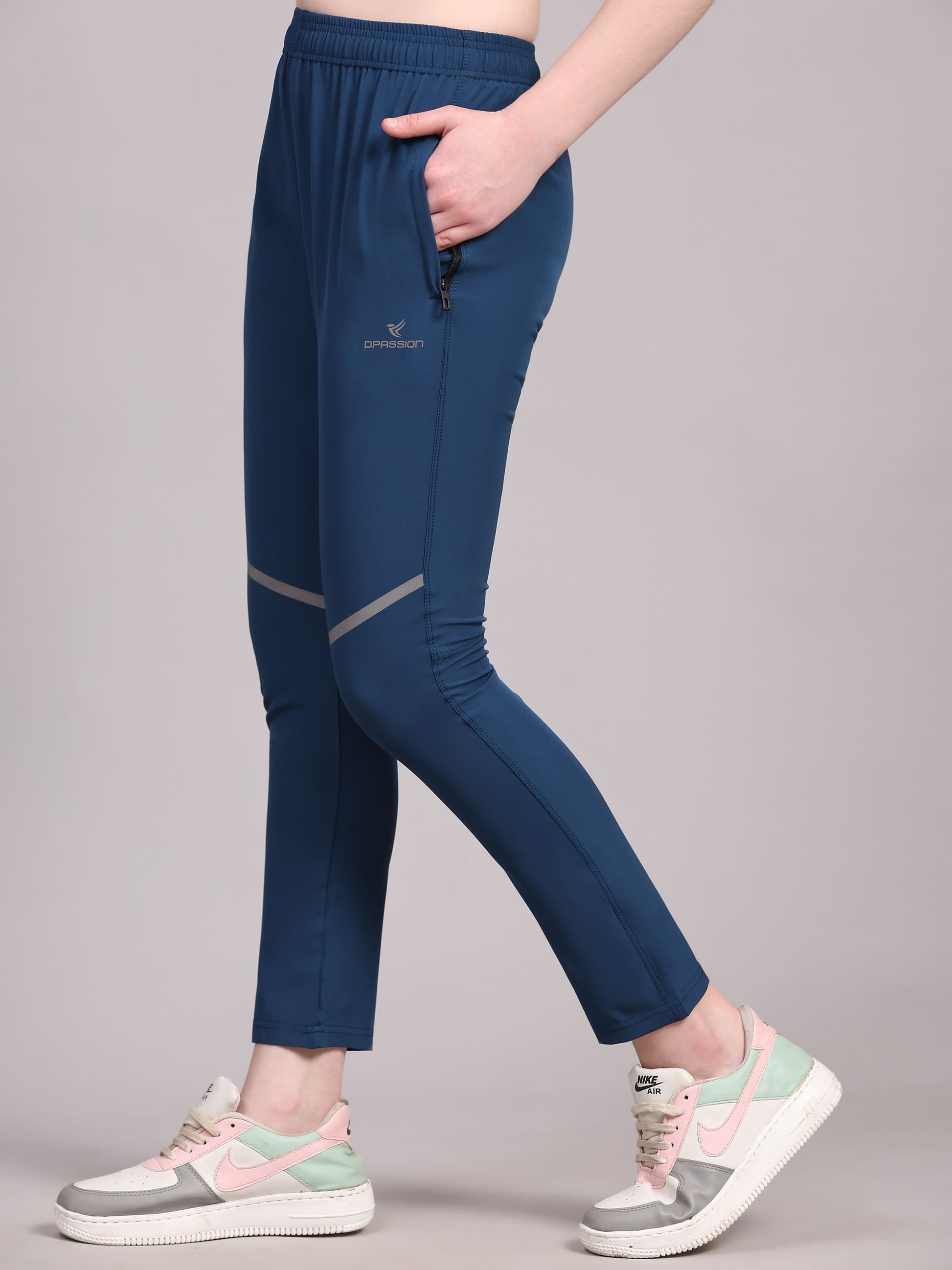 Dpassion Women Active Flex Blue Training Pants - Dpassion