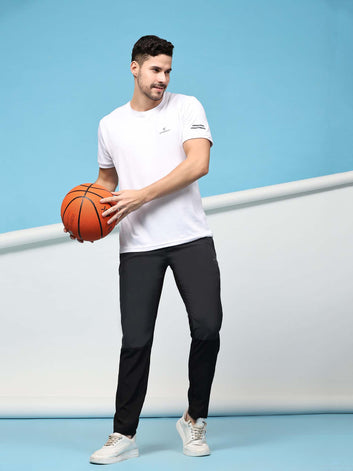 Regular fit sports track pants for men