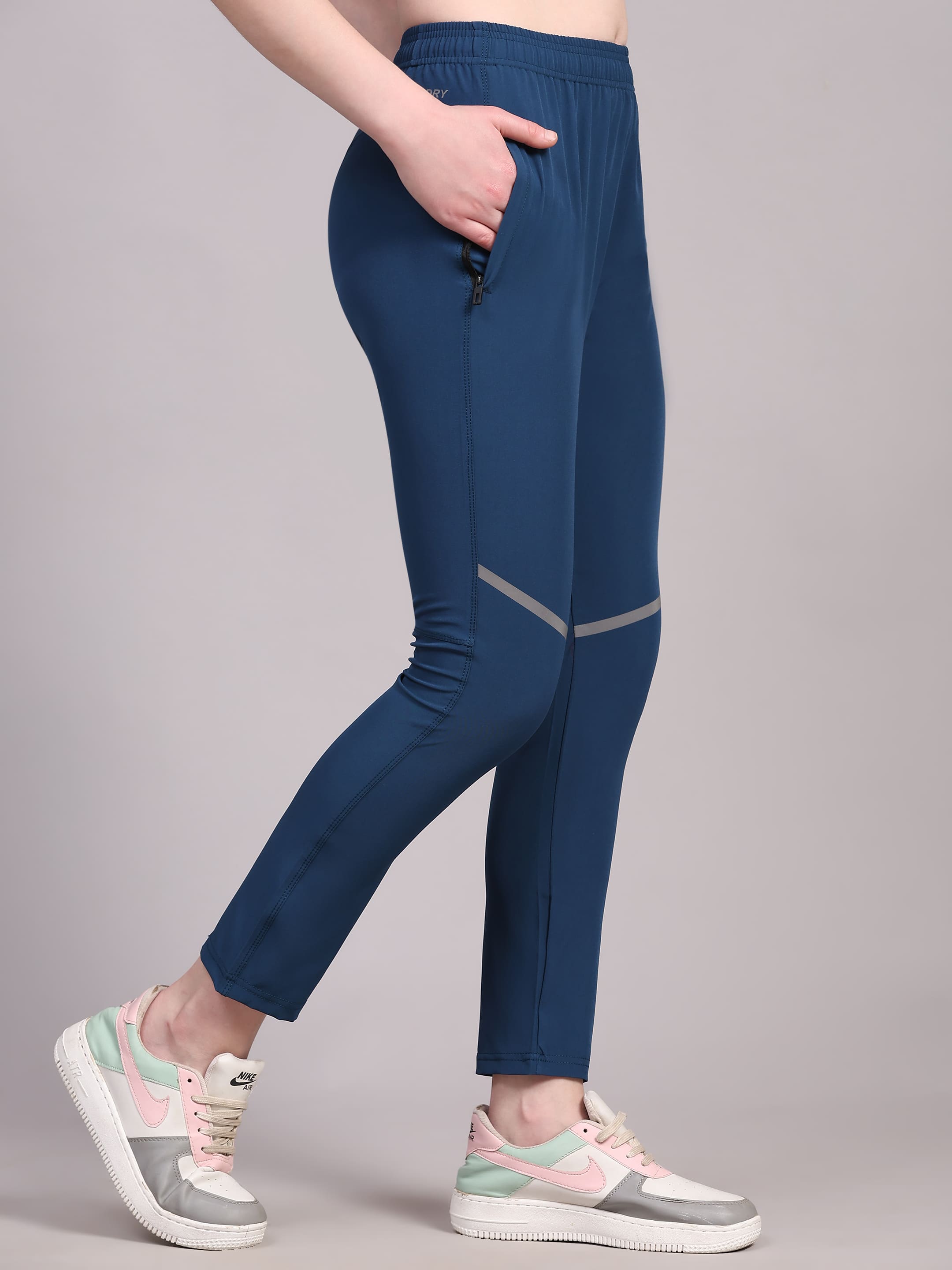 Dpassion Women Active Flex Blue Training Pants - Dpassion