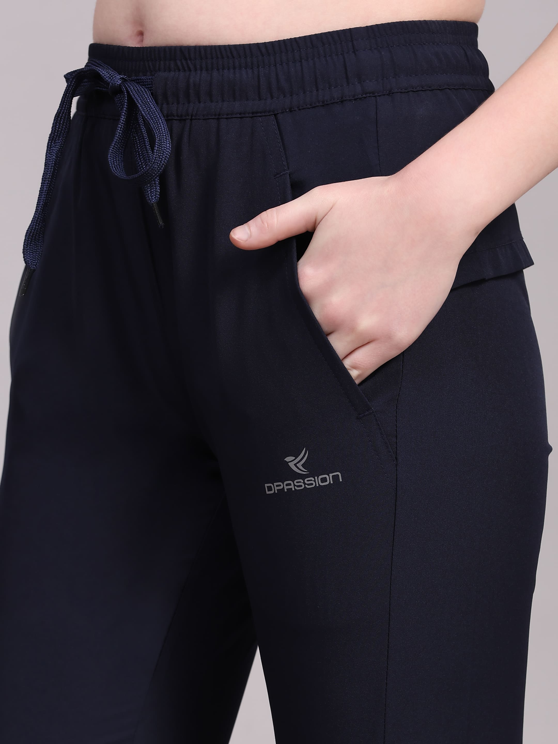 Dpassion Women’s Navy Fast-Dry Training Track Pants – Slim Fit Activewear