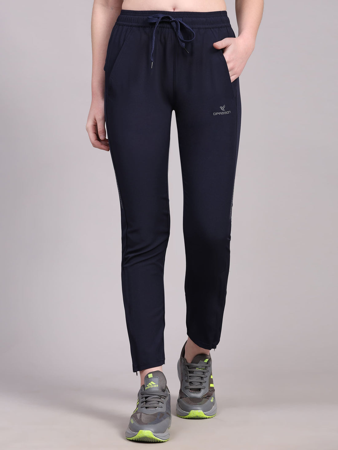 Dpassion Women’s Navy Fast-Dry Training Track Pants – Slim Fit Activewear - Dpassion