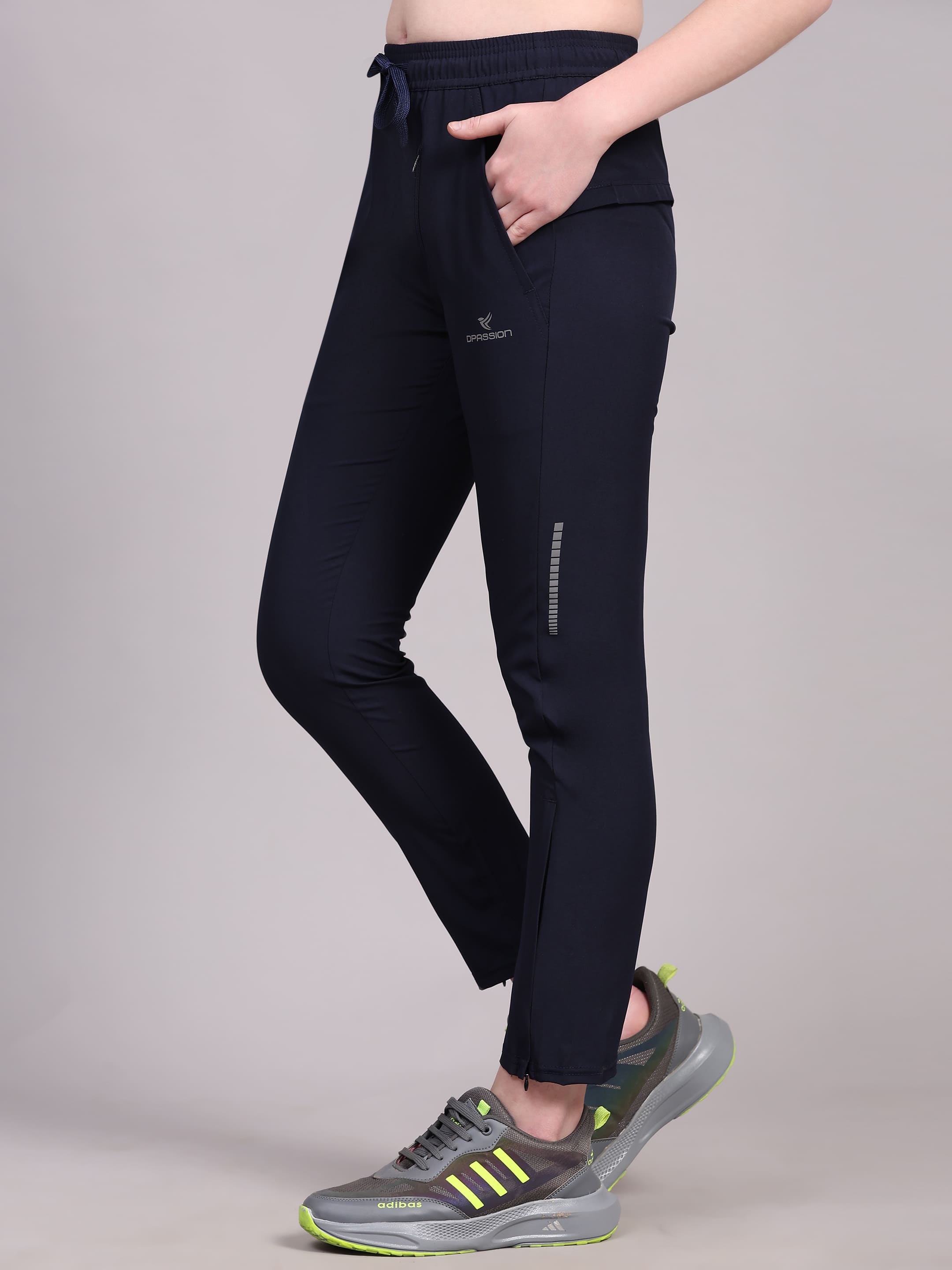 Dpassion Women’s Navy Fast-Dry Training Track Pants – Slim Fit Activewear - Dpassion