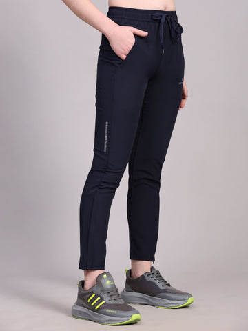Dpassion Women’s Navy Fast-Dry Training Track Pants – Slim Fit Activewear - Dpassion
