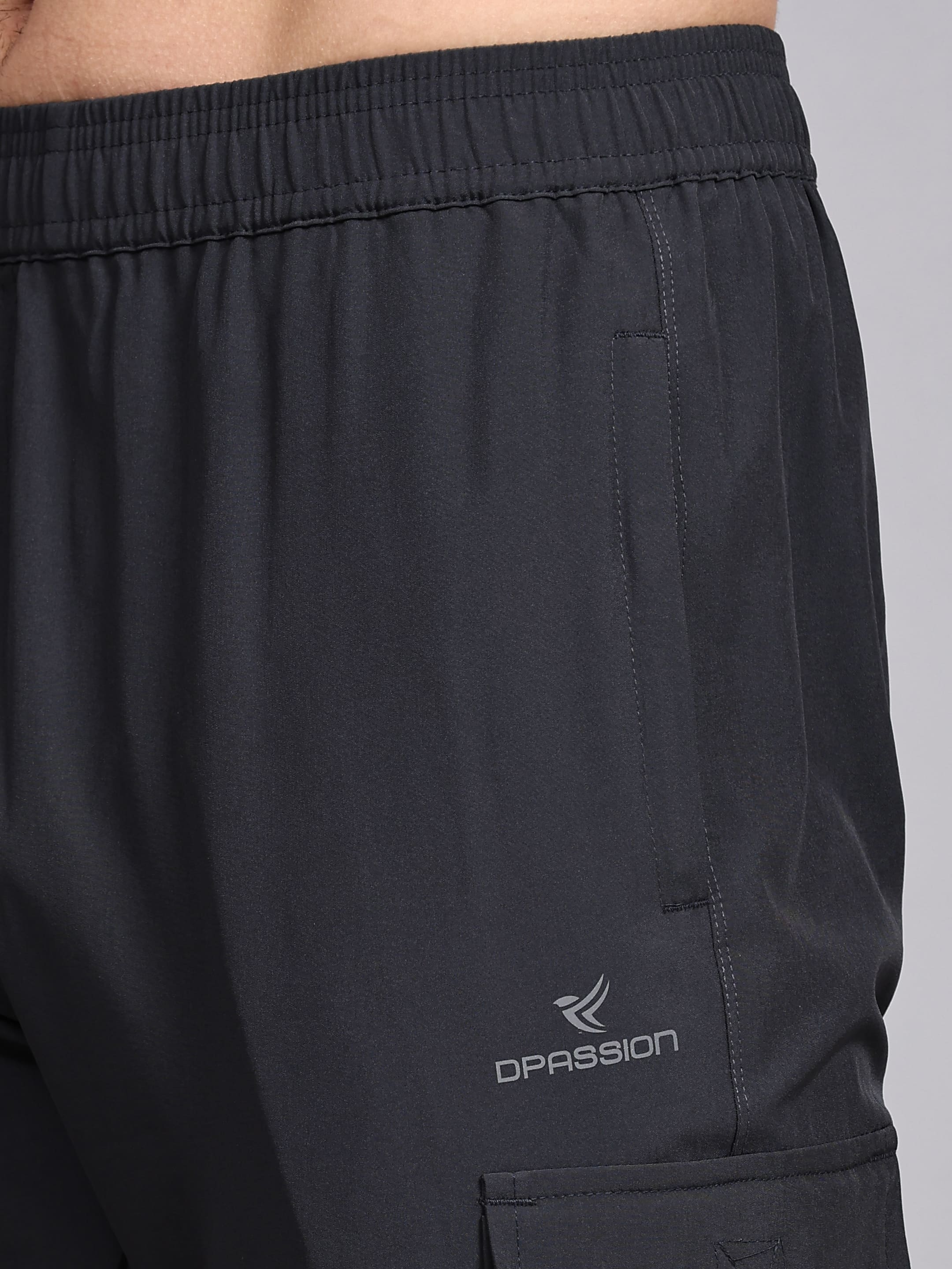 Dpassion Men’s Charcoal Cargo Track Pants Performance Activewear