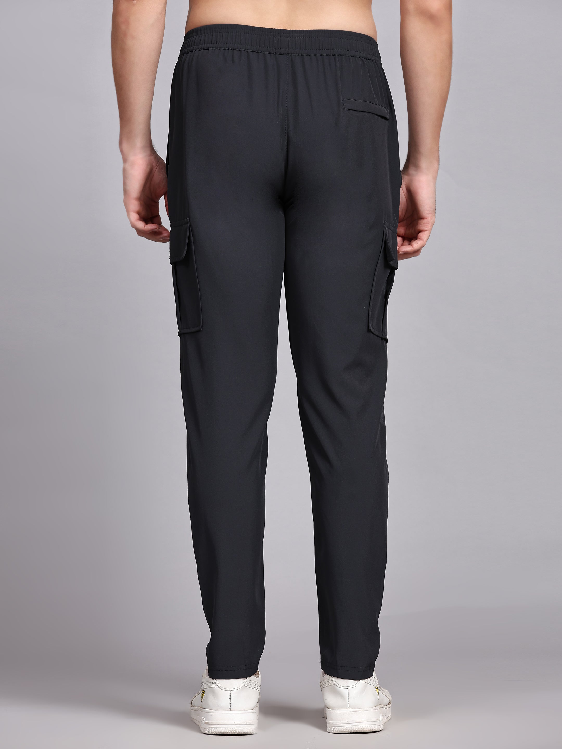 Dpassion Men’s Charcoal Cargo Track Pants Performance Activewear