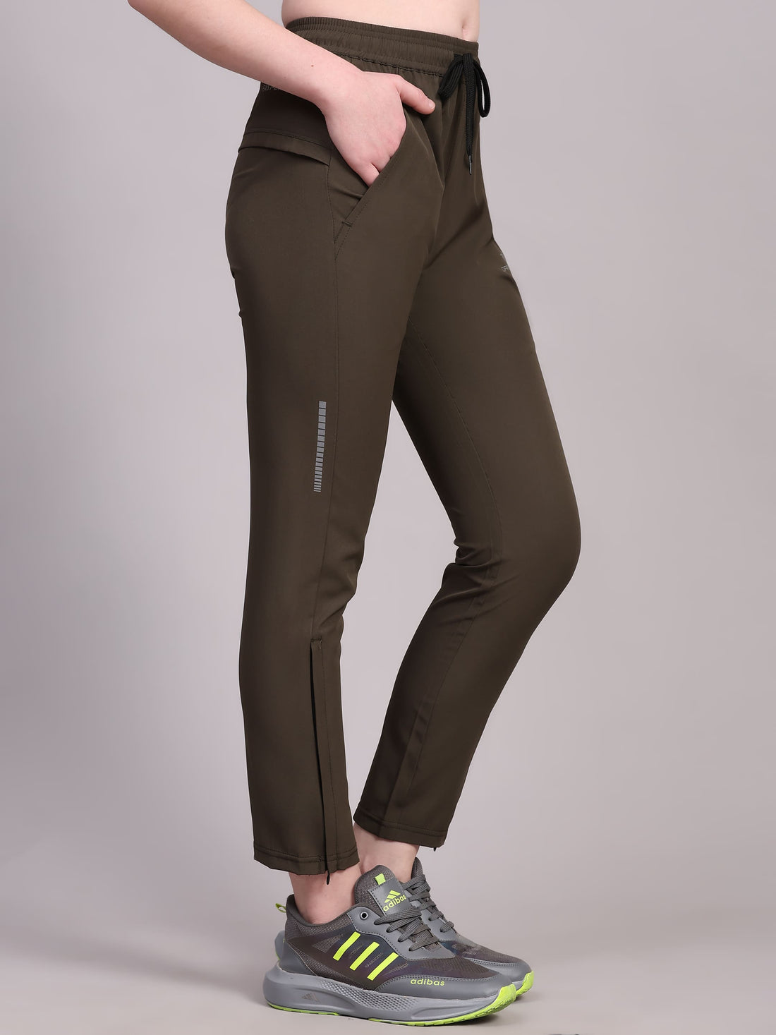 Dpassion Women’s Olive Fast-Dry Training Track Pants – Slim Fit Activewear - Dpassion