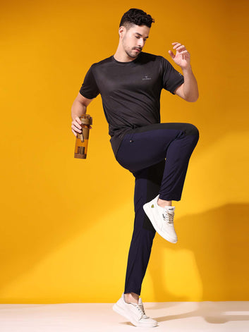Regular fit sports track pants for men