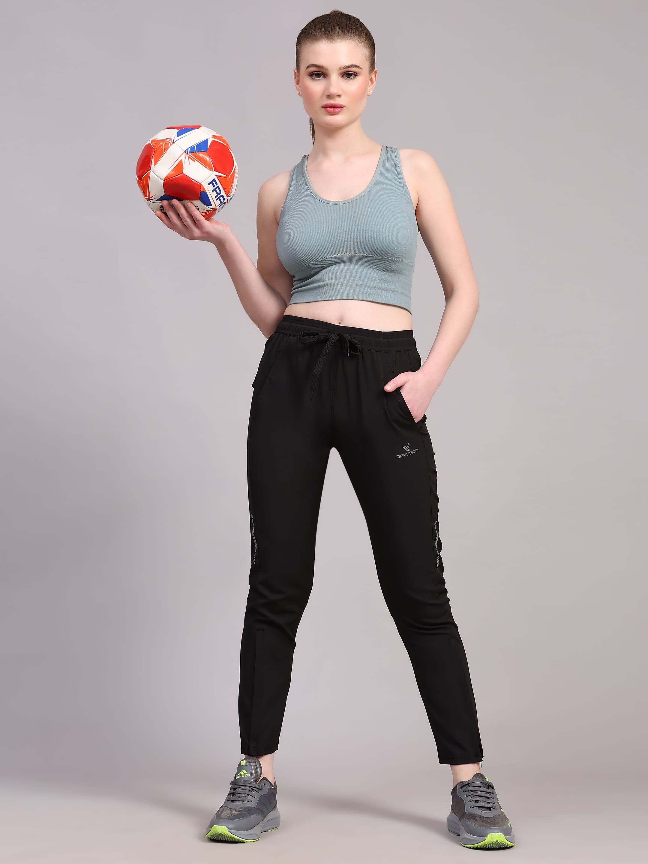 Dpassion Women’s Core Black Training Track Pants – Slim Fit Activewear - Dpassion