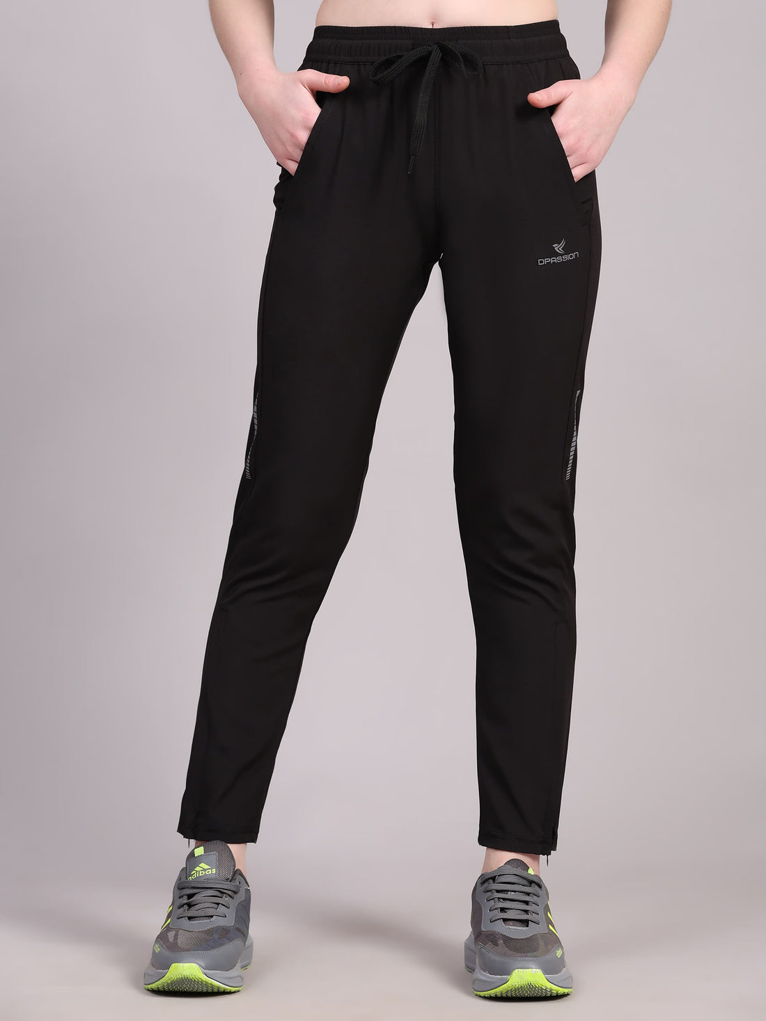 Dpassion Women’s Core Black Training Track Pants – Slim Fit Activewear - Dpassion