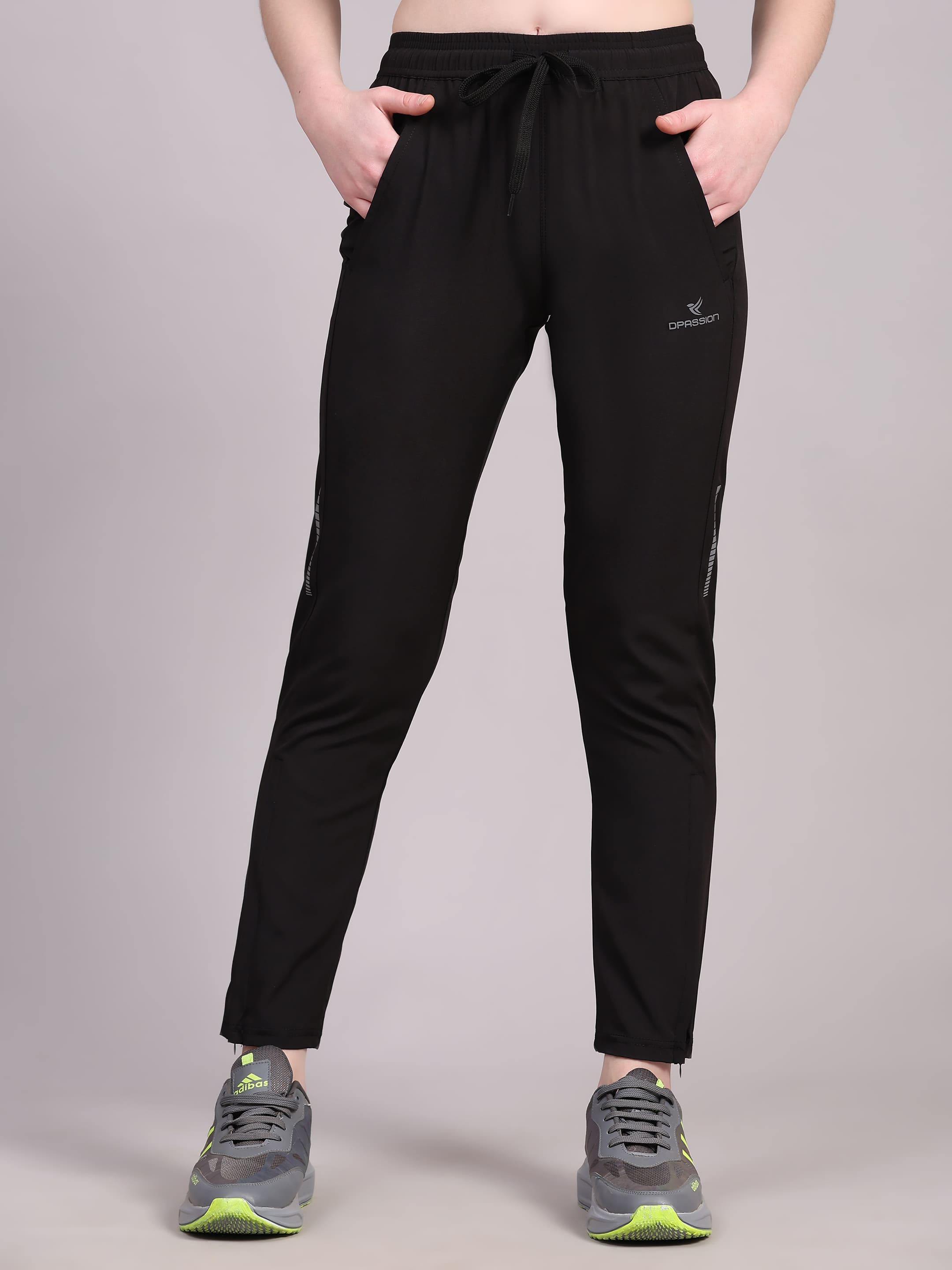 Dpassion Women’s Core Black Training Track Pants – Slim Fit Activewear - Dpassion