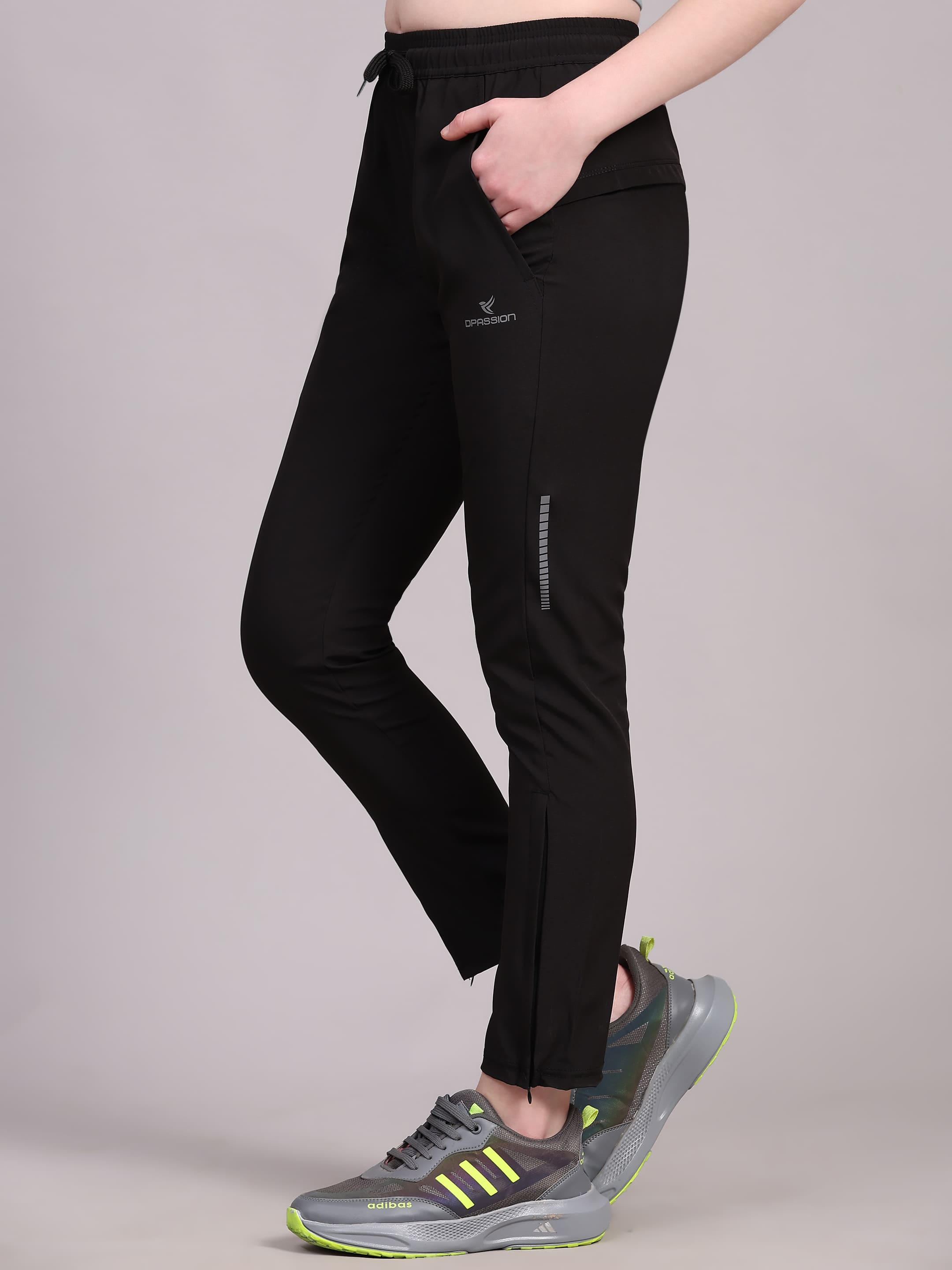 Dpassion Women’s Core Black Training Track Pants – Slim Fit Activewear - Dpassion