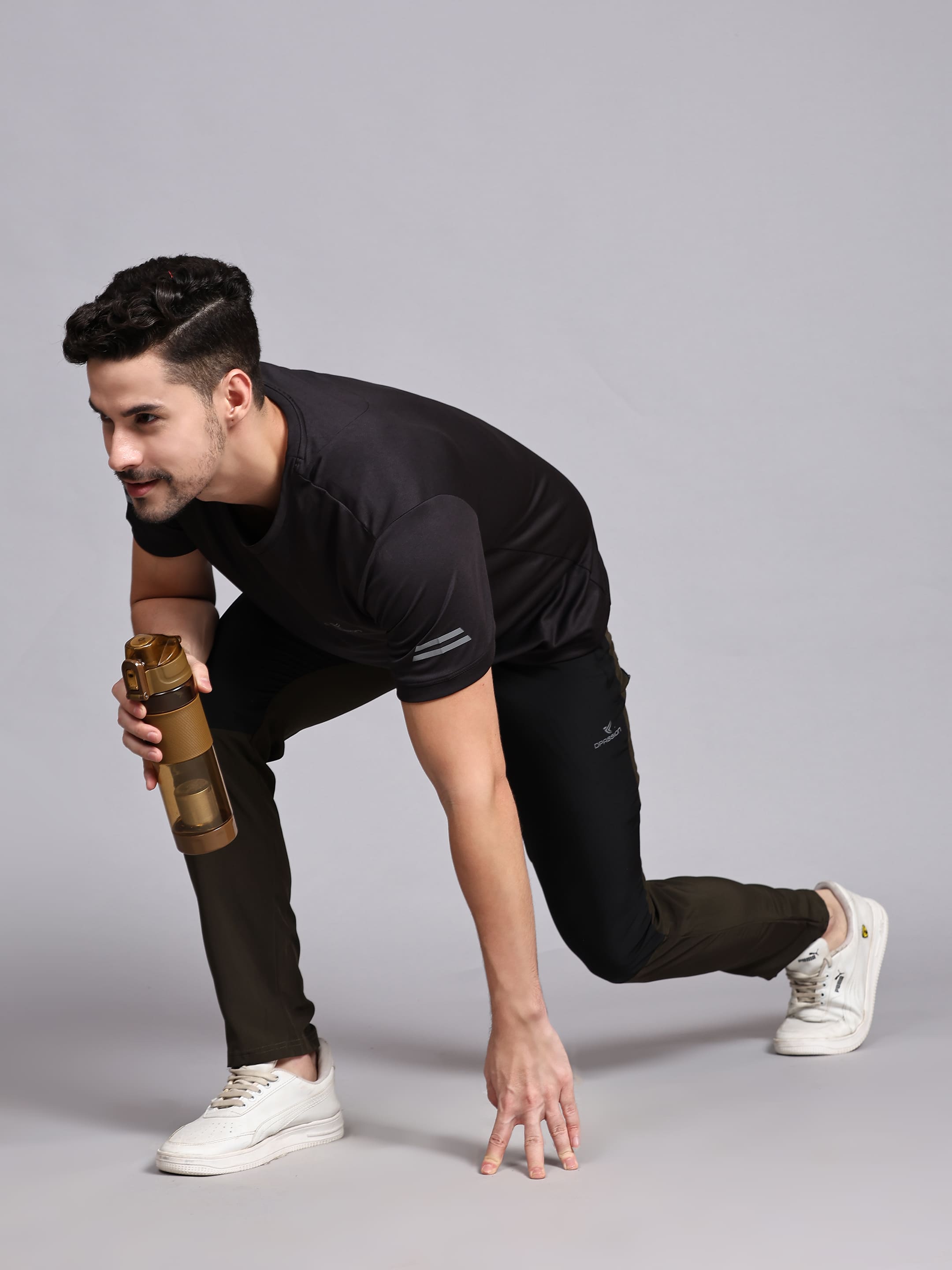 Dpassion Men Slim Fit Dual Tone Track Pants Activewear Gym Training Wear - Dpassion