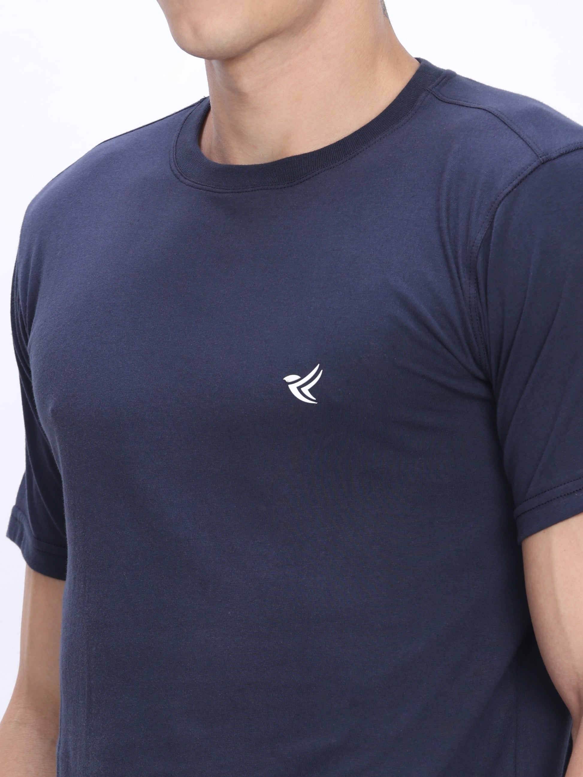 Dpassion Men Navy Cotton Active T Shirt Performance Gym Wear - Dpassion