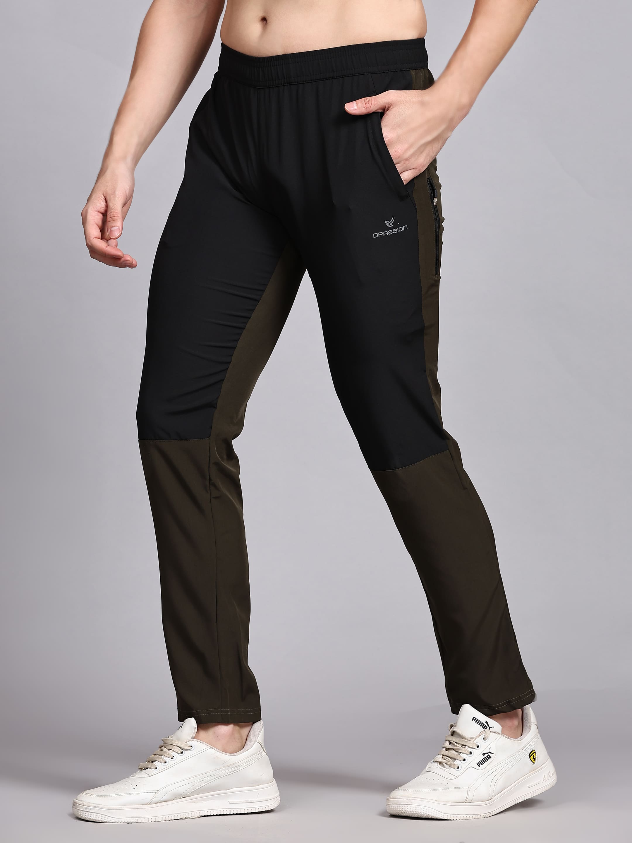 Dpassion Men Slim Fit Dual Tone Track Pants Activewear Gym Training Wear - Dpassion