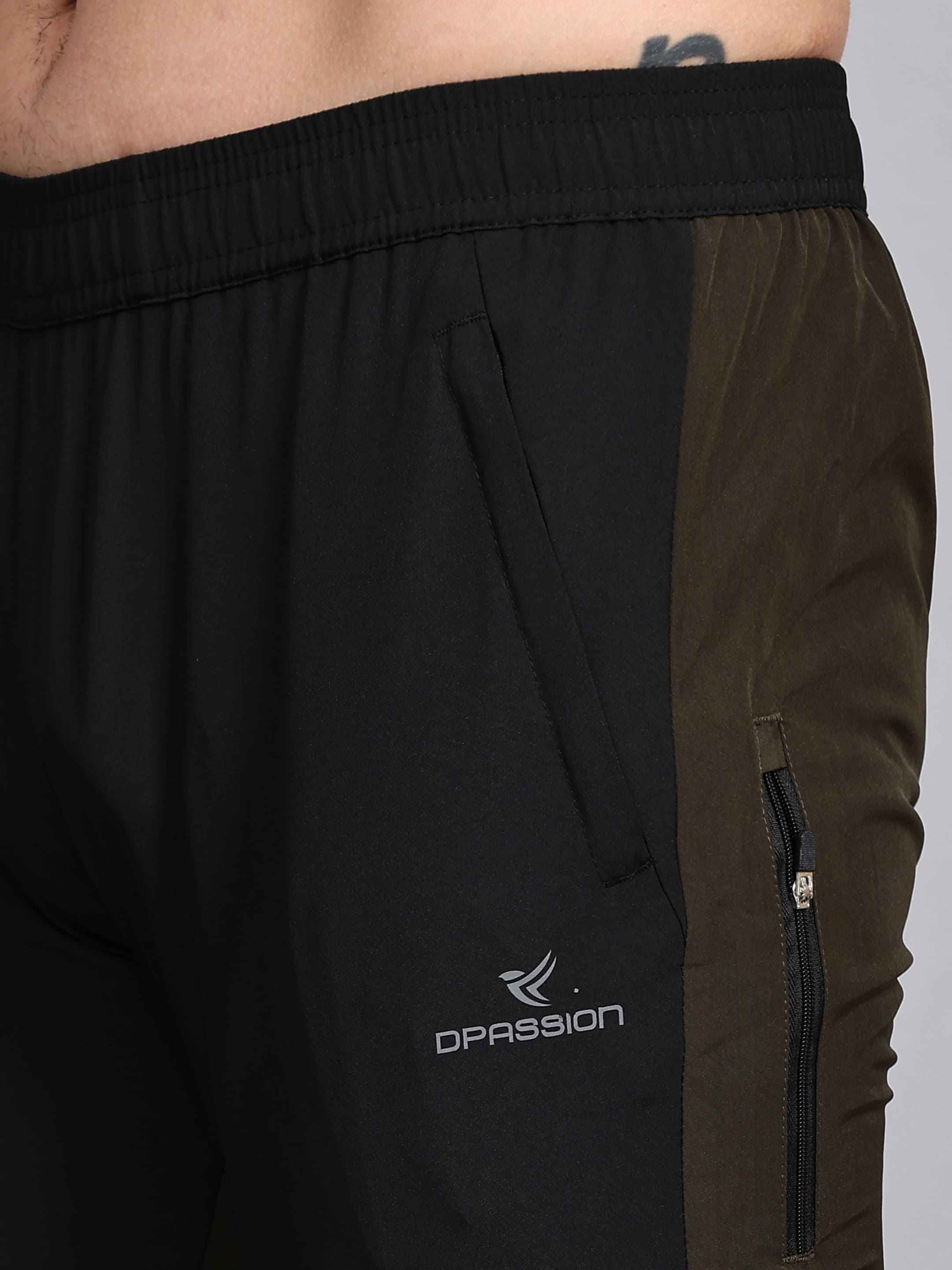 Dpassion Men Slim Fit Track Pants - Dual Tone Activewear for Gym and Training