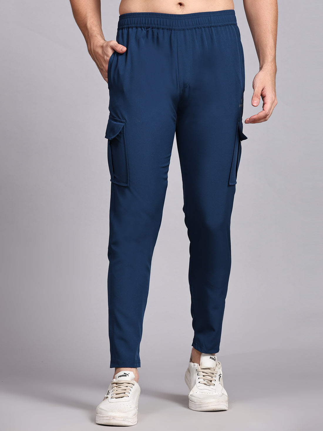 Dpassion Men’s Navy Cargo Track Pants Performance Activewear