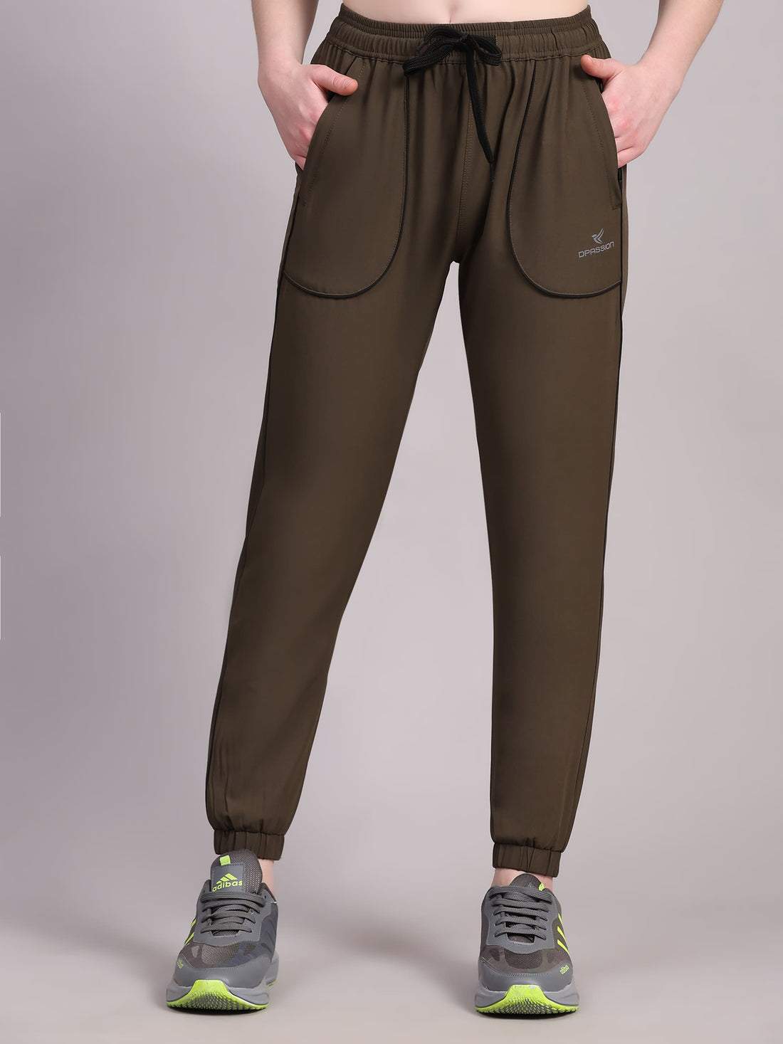Dpassion Women Olive Performance Jogger Track Pants - Dpassion