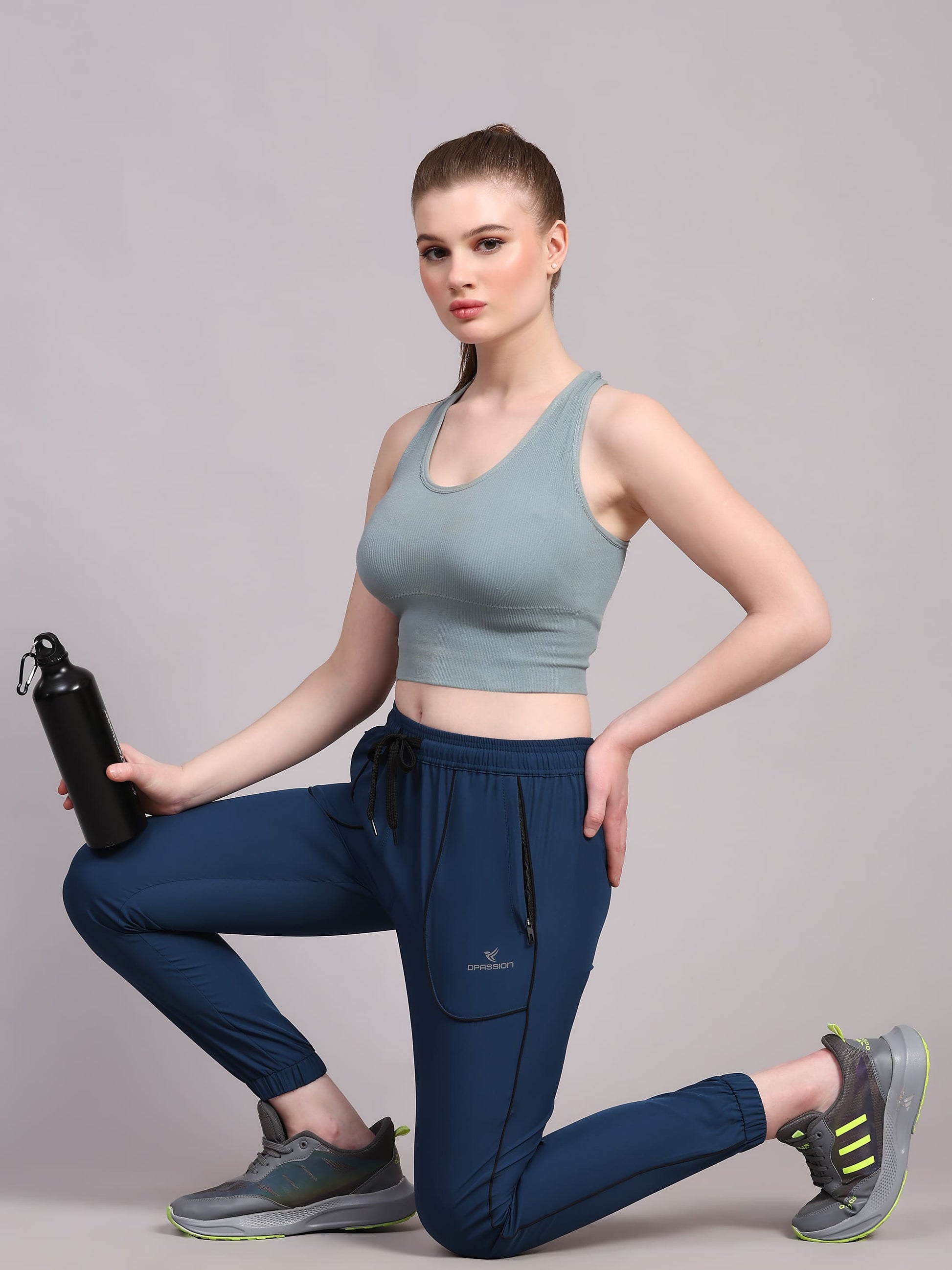 Dpassion Women’s Navy Jogger Track Pants Training Activewear
