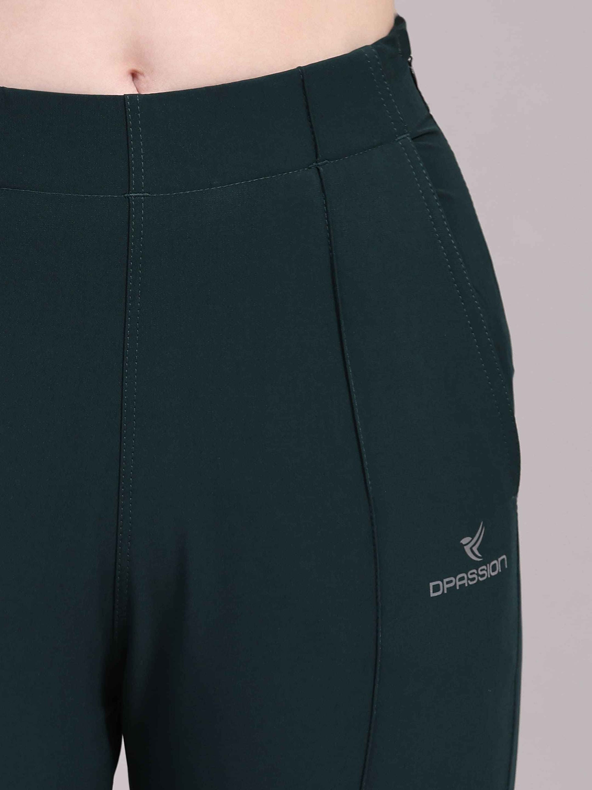 Dpassion Women Dark Green Sculpt Fit Performance Jogger Pants