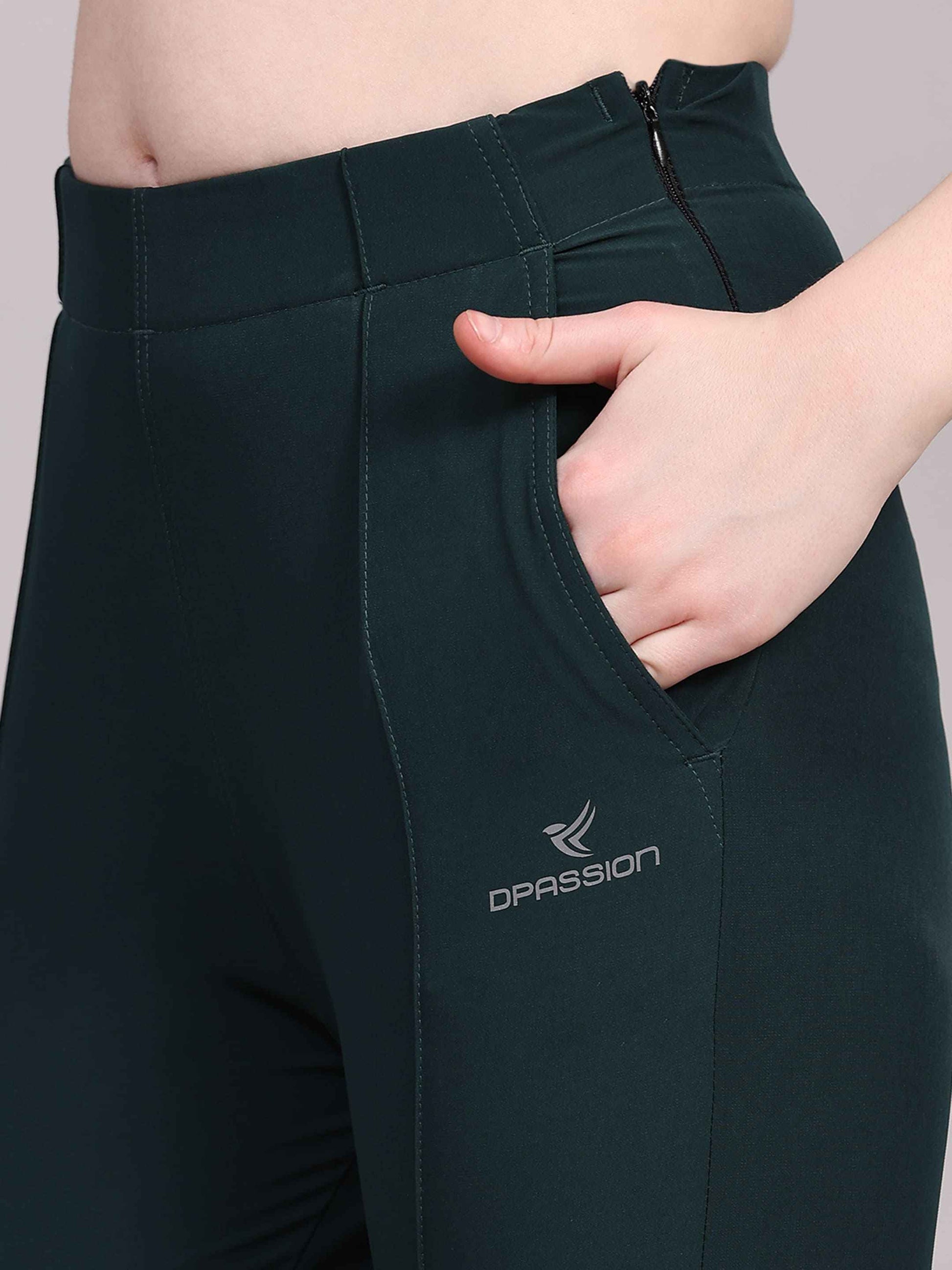Dpassion Women Dark Green Sculpt Fit Performance Jogger Pants