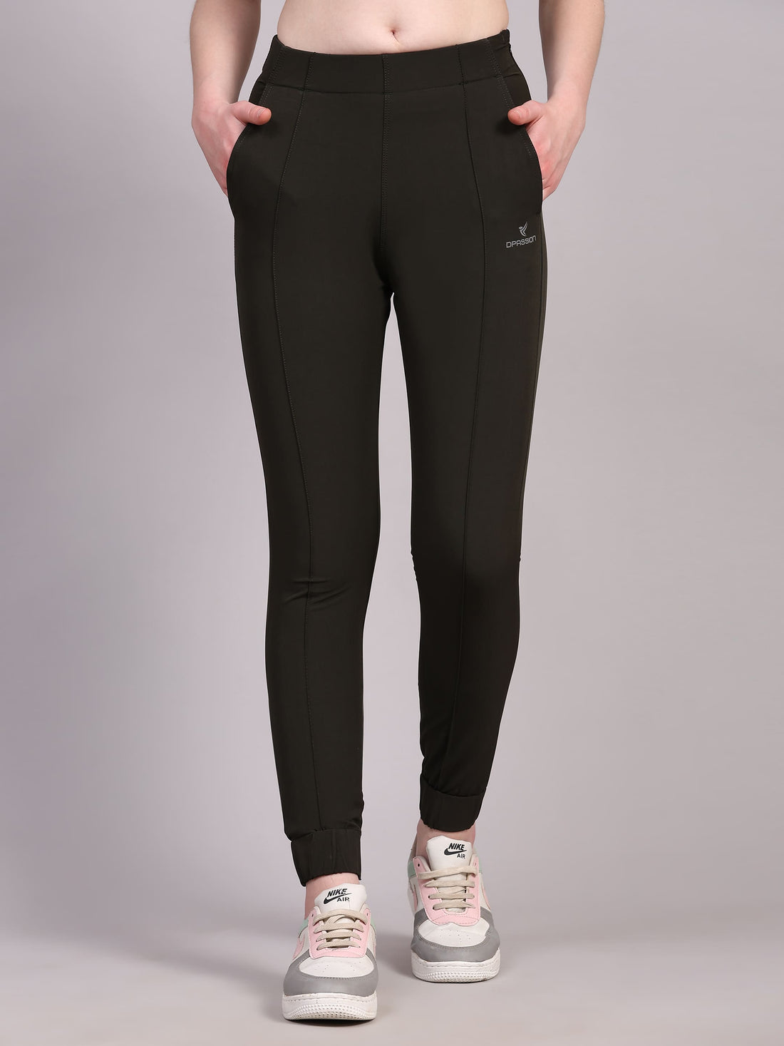 Dpassion Women Sculpt Fit Black Performance Jogger Pants - Dpassion
