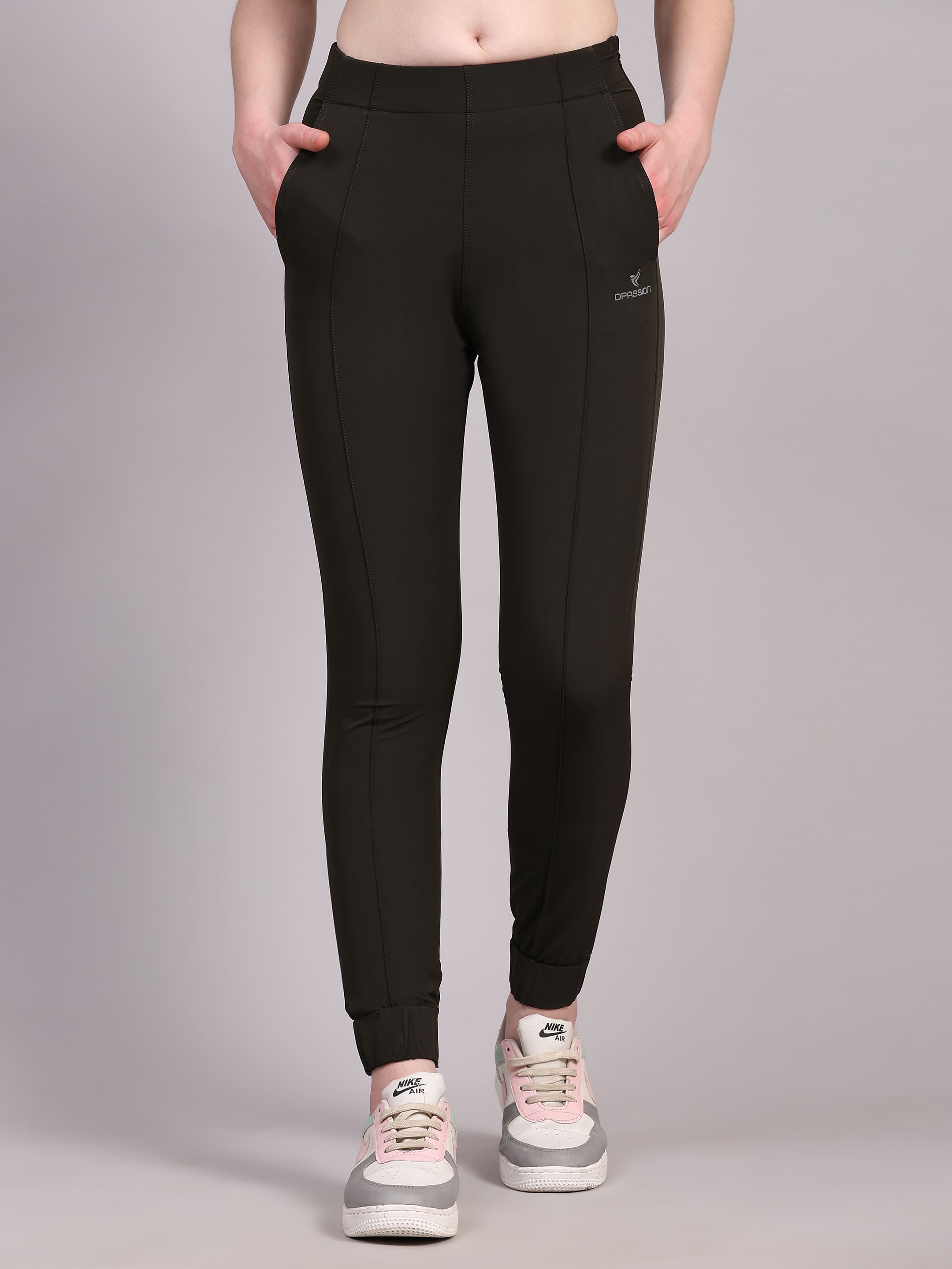 Dpassion Women Sculpt Fit Black Performance Jogger Pants - Dpassion
