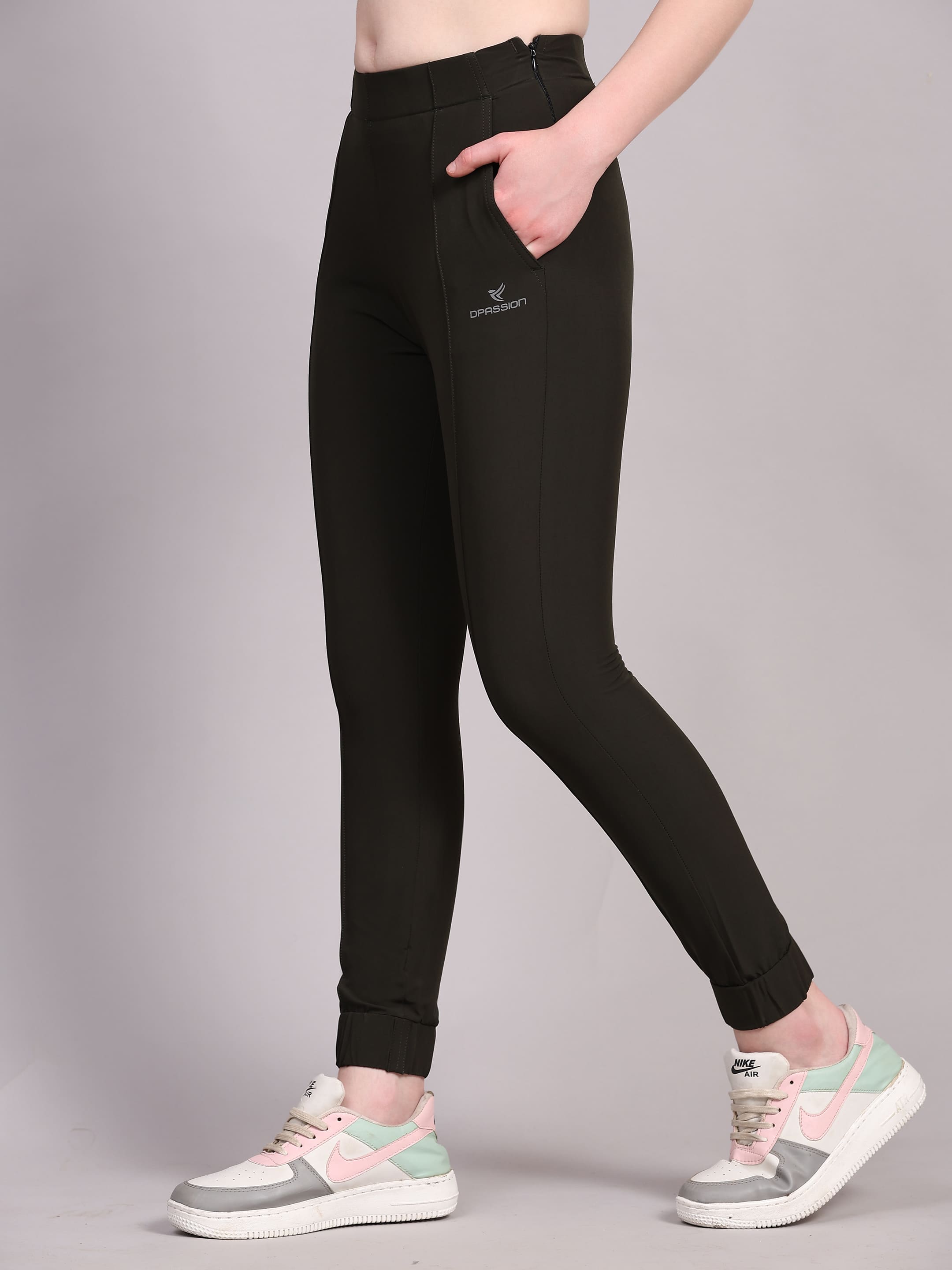 Dpassion Women Sculpt Fit Black Performance Jogger Pants - Dpassion