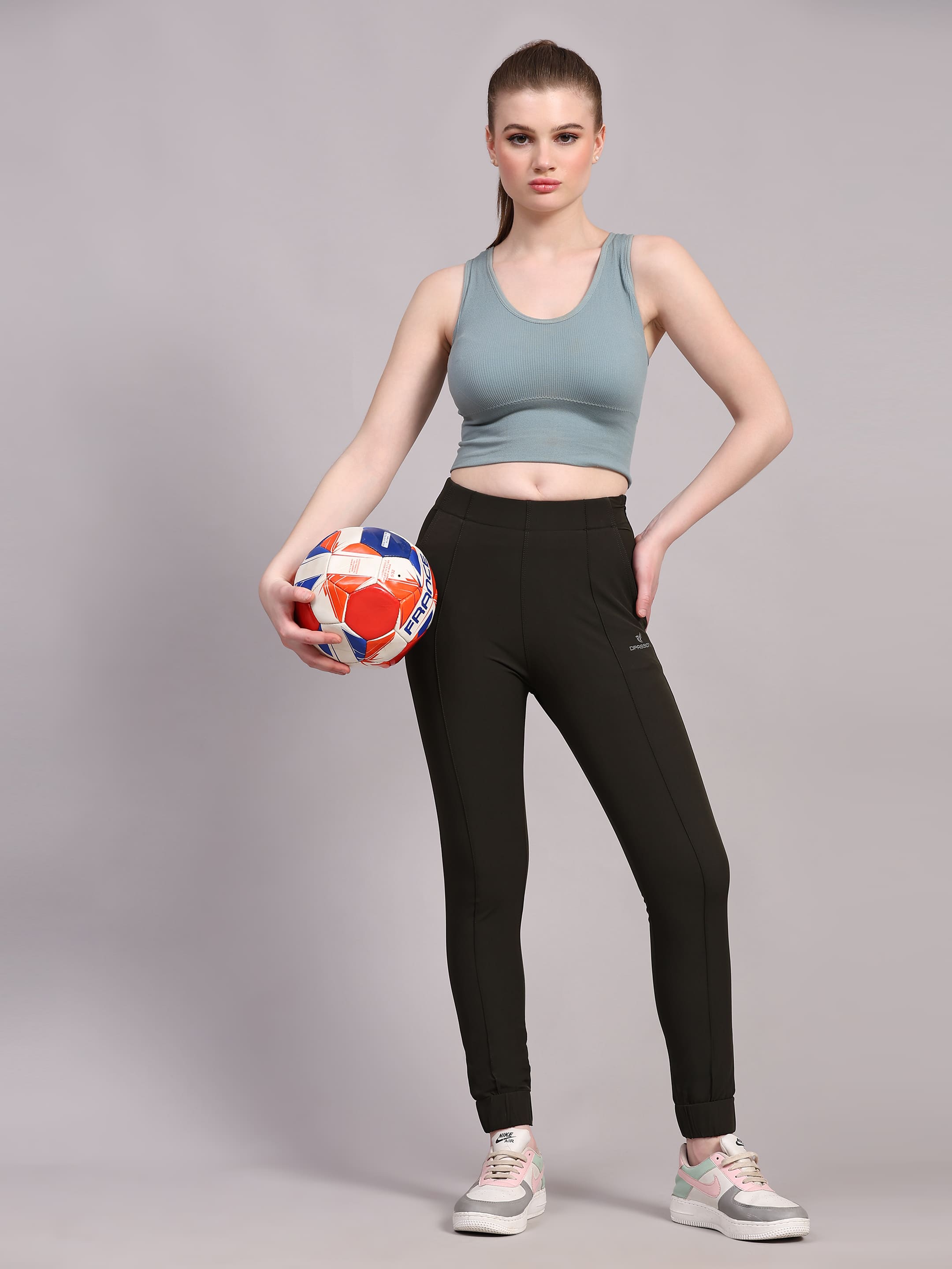 Dpassion Women Sculpt Fit Black Performance Jogger Pants - Dpassion