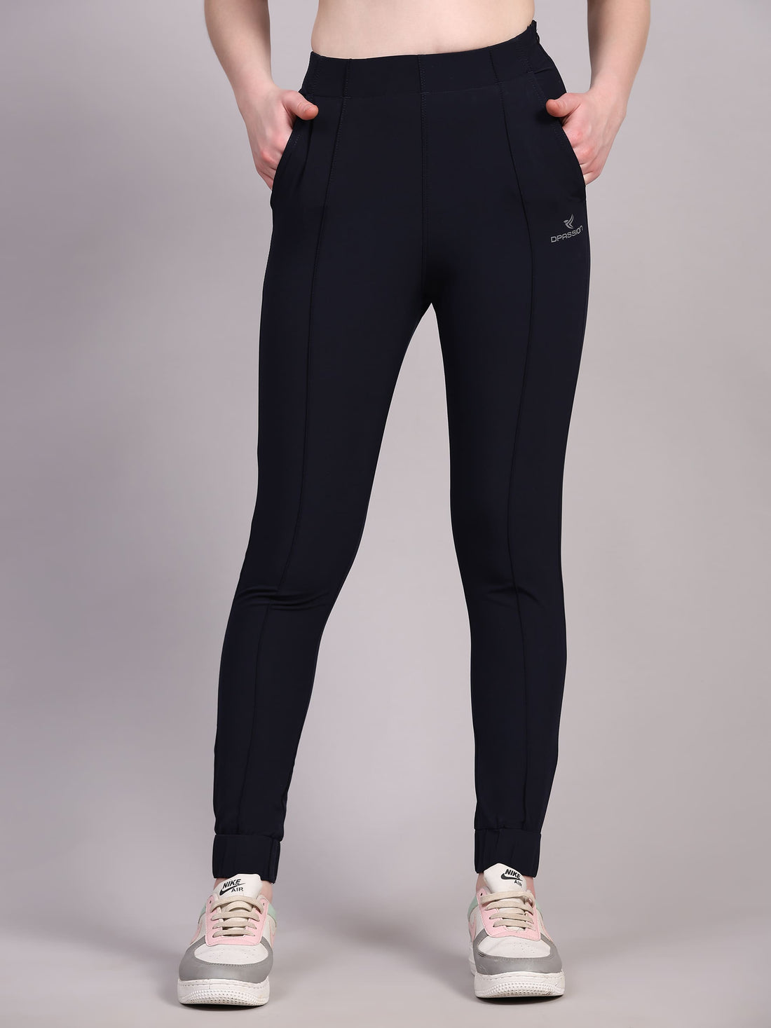 Dpassion Women Sculpt Fit Navy Performance Jogger Pants - Dpassion