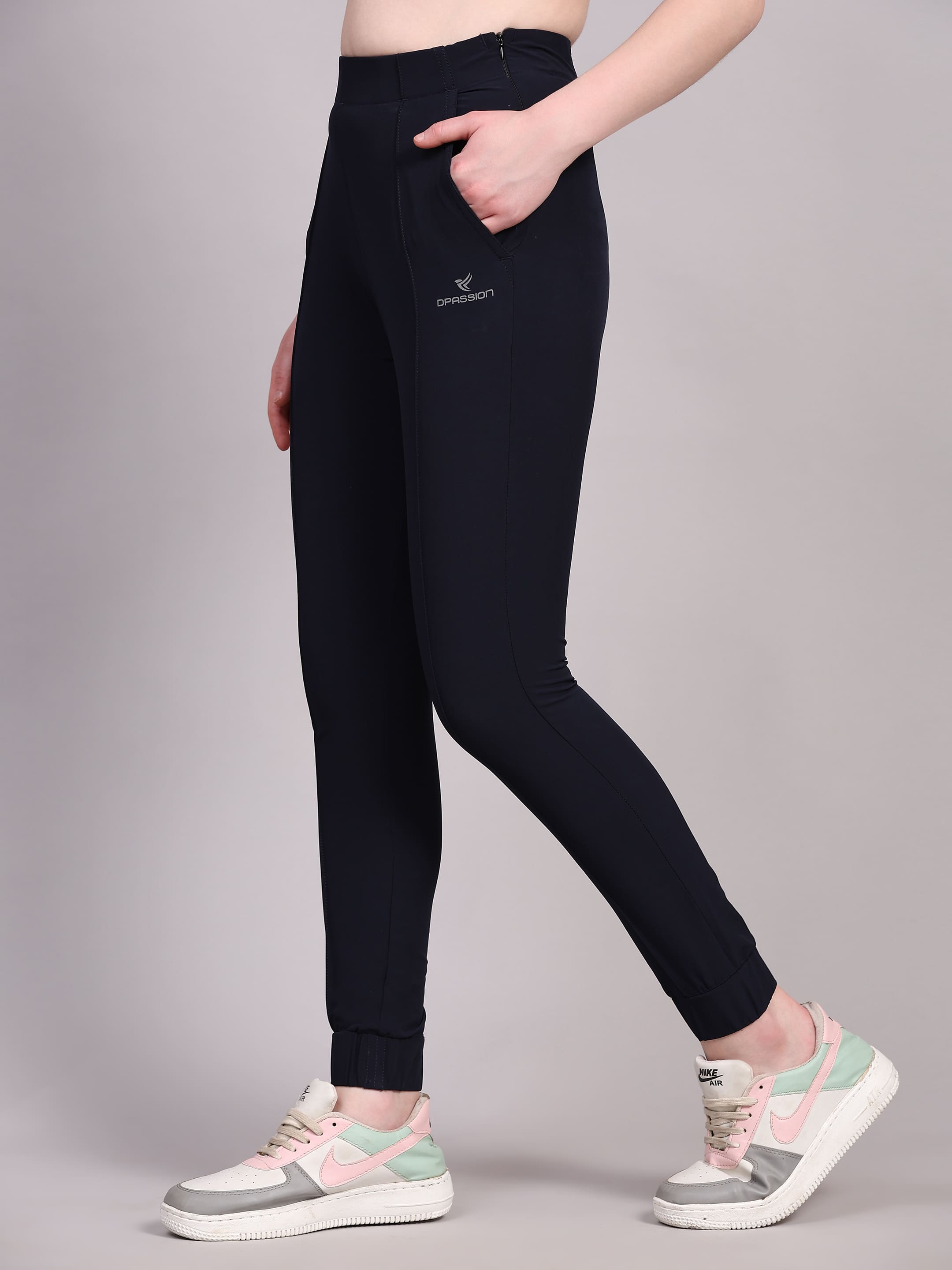 Dpassion Women Sculpt Fit Navy Performance Jogger Pants - Dpassion