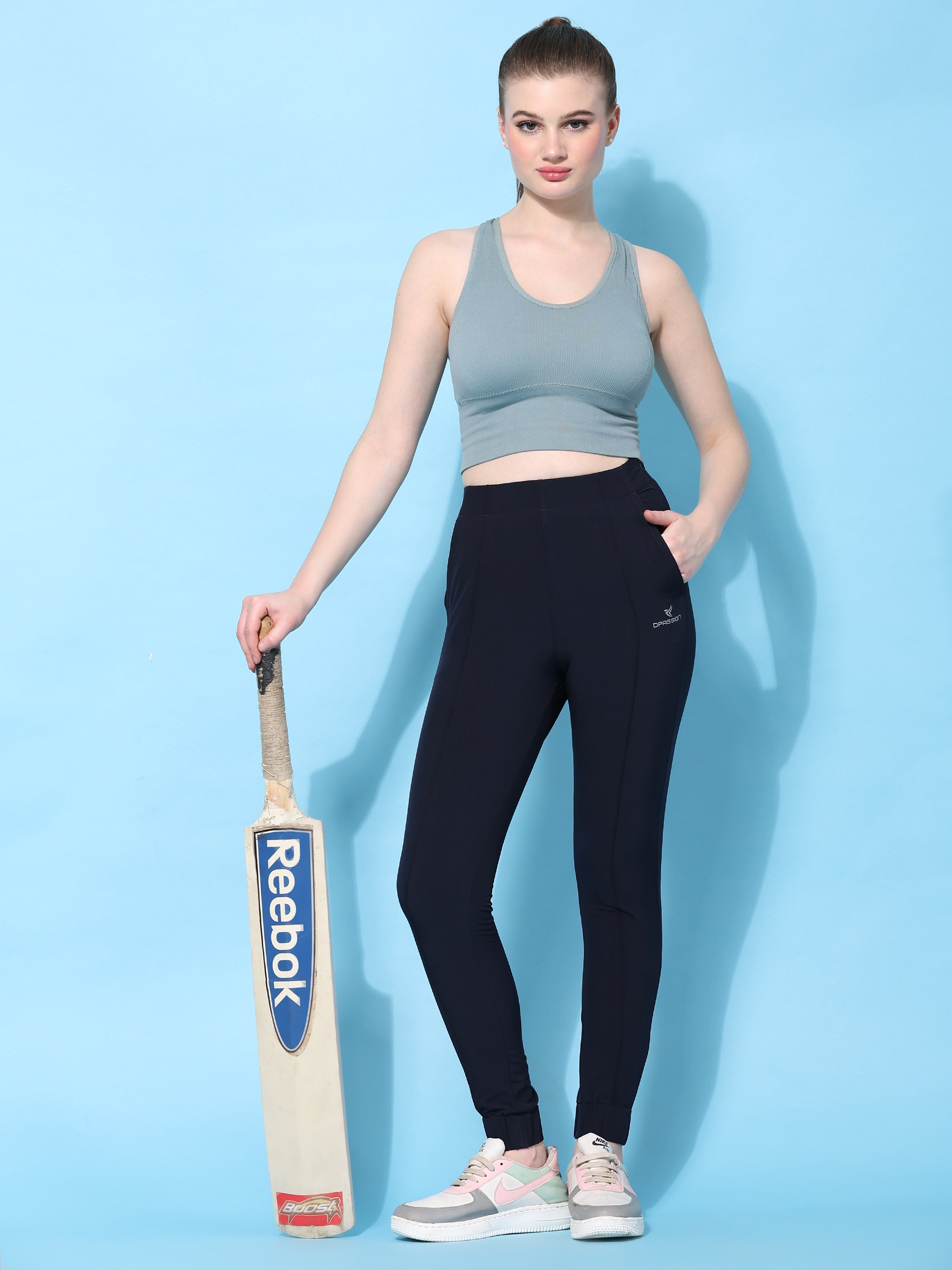 Imported NS Terry Nyloon Lycra 190 GSM Training Joggers Pants For Women