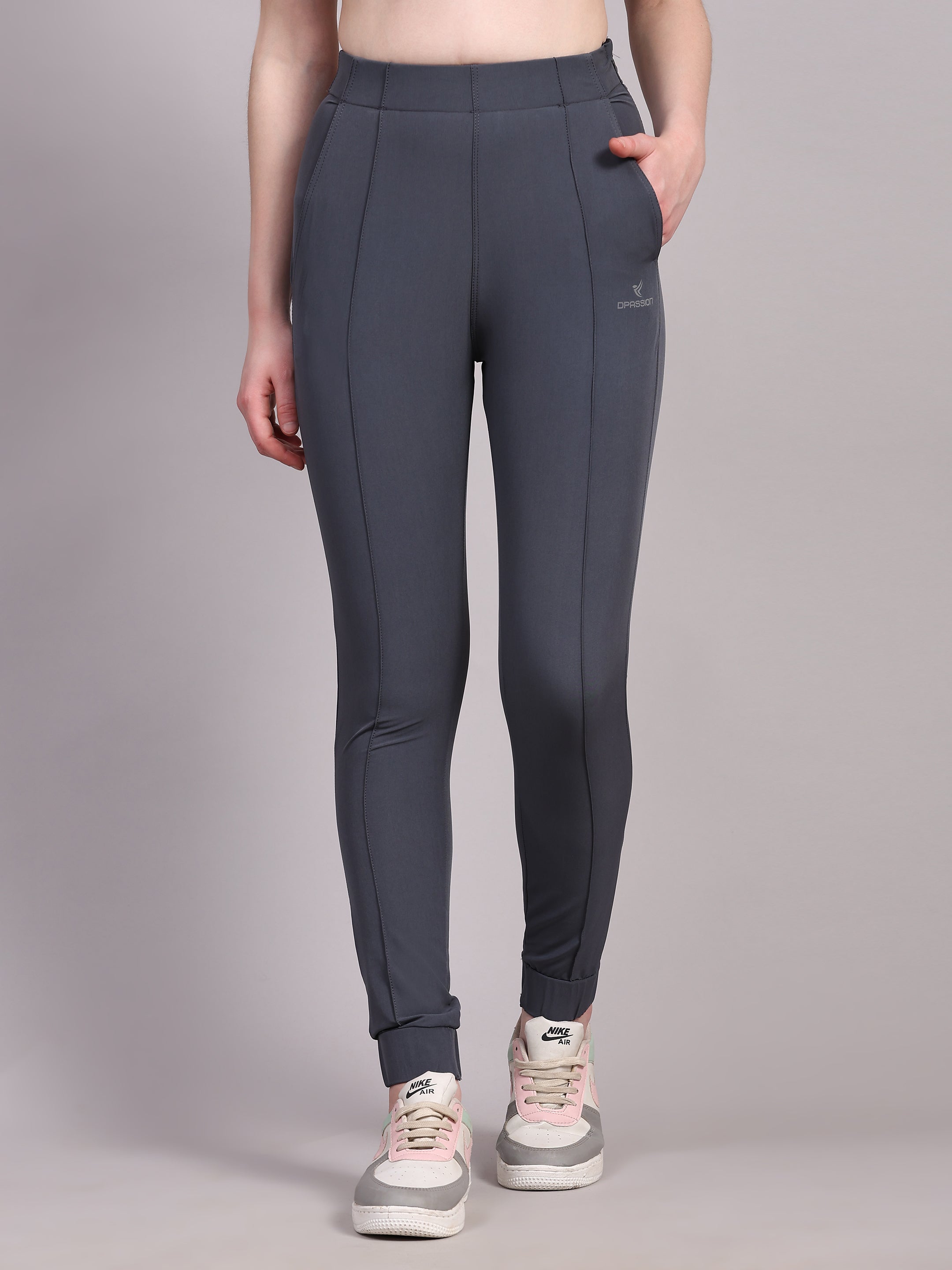 Imported NS Terry Nyloon Lycra 190 GSM Training Joggers Pants For Women