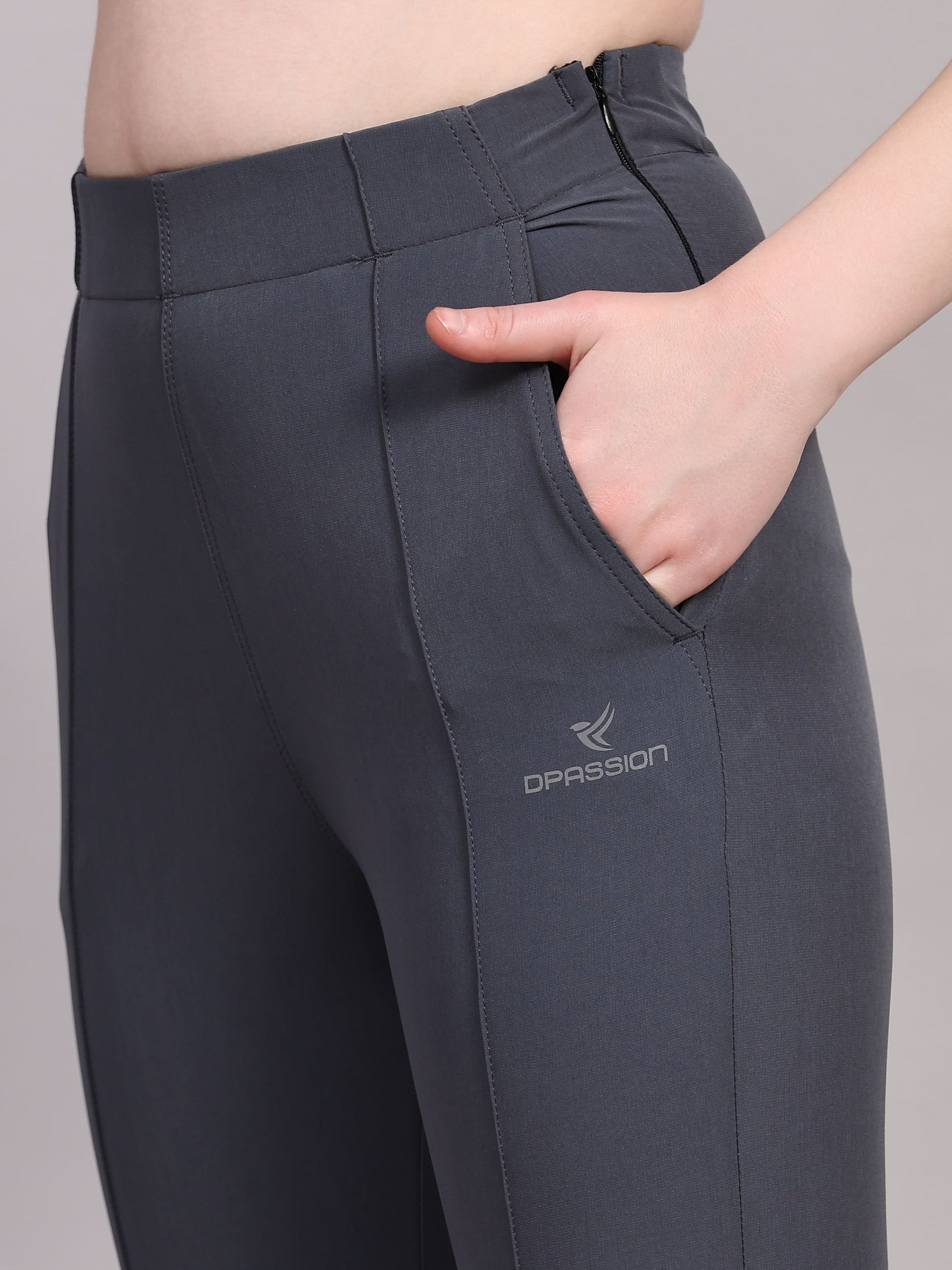Dpassion Women Sculpt Fit Grey Performance Jogger Pants