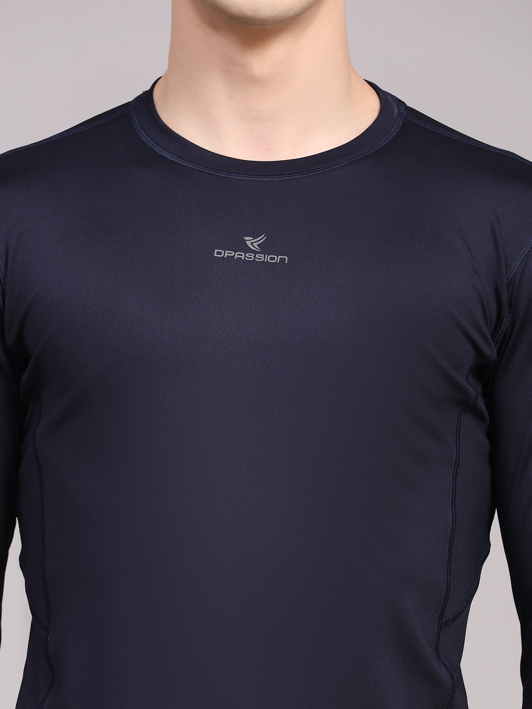 Dpassion Men’s Navy Performance Long Sleeve Training T-Shirt