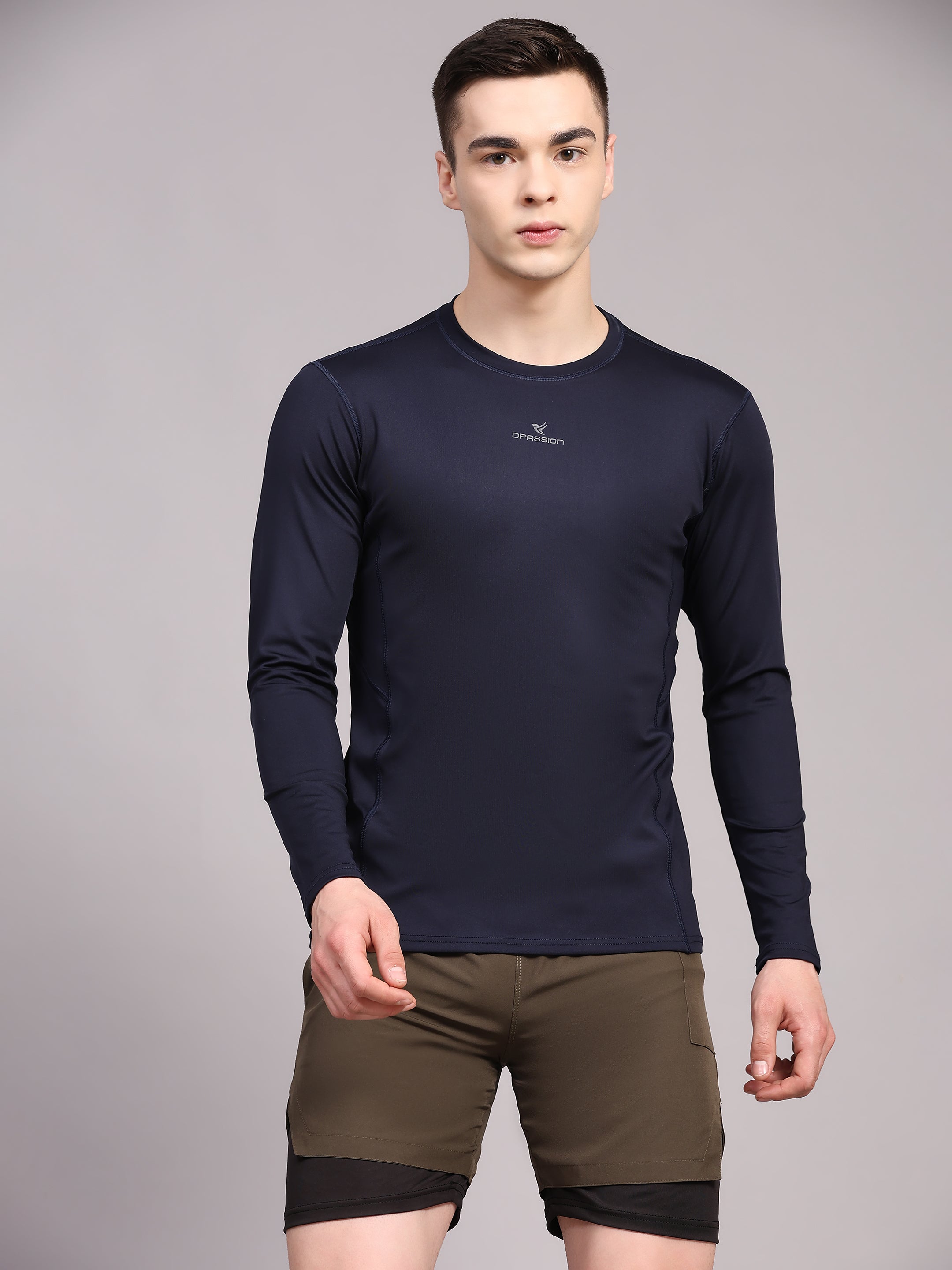 Dpassion Men’s Navy Performance Long Sleeve Training T-Shirt