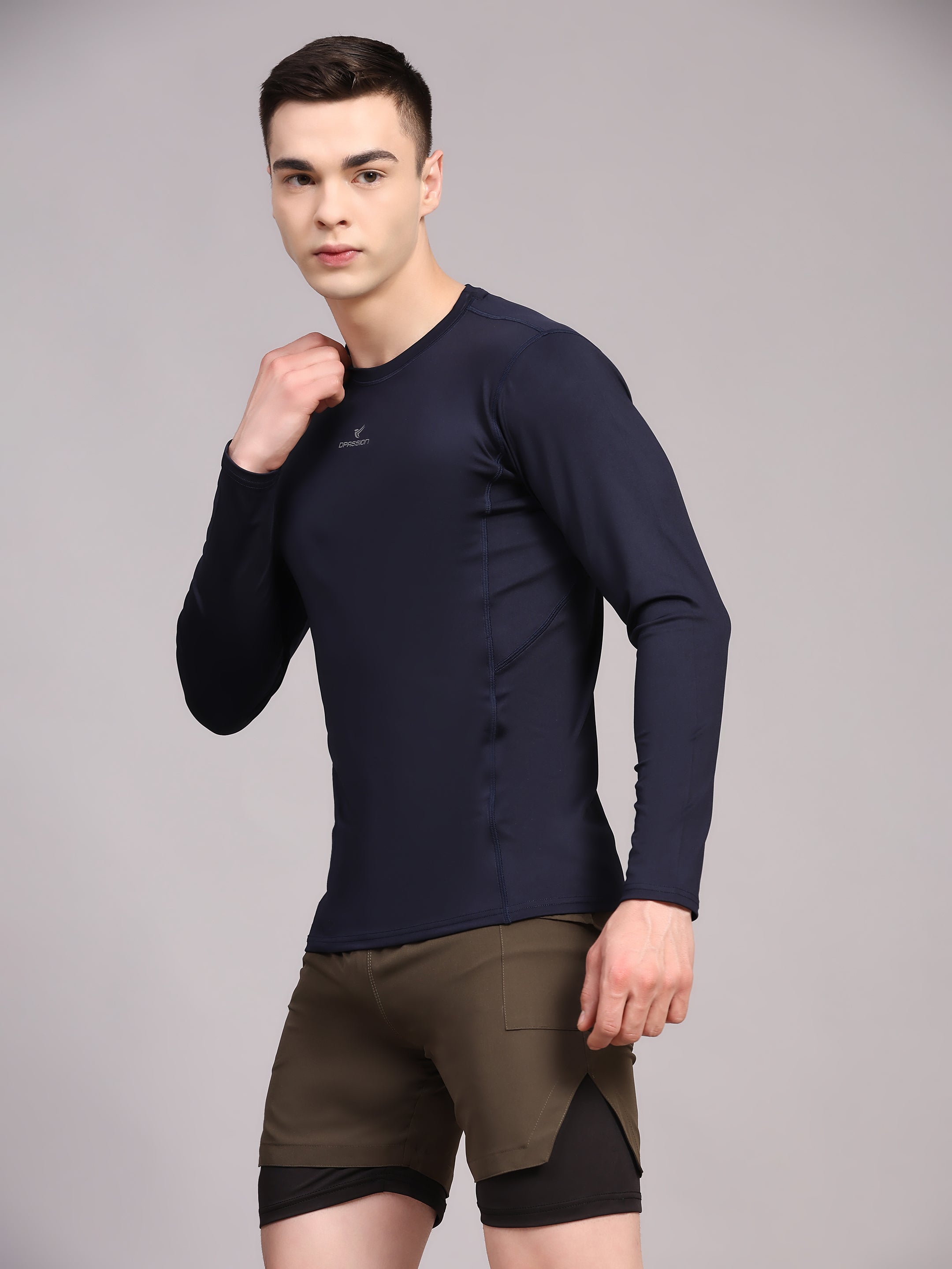 Dpassion Men’s Navy Performance Long Sleeve Training T-Shirt