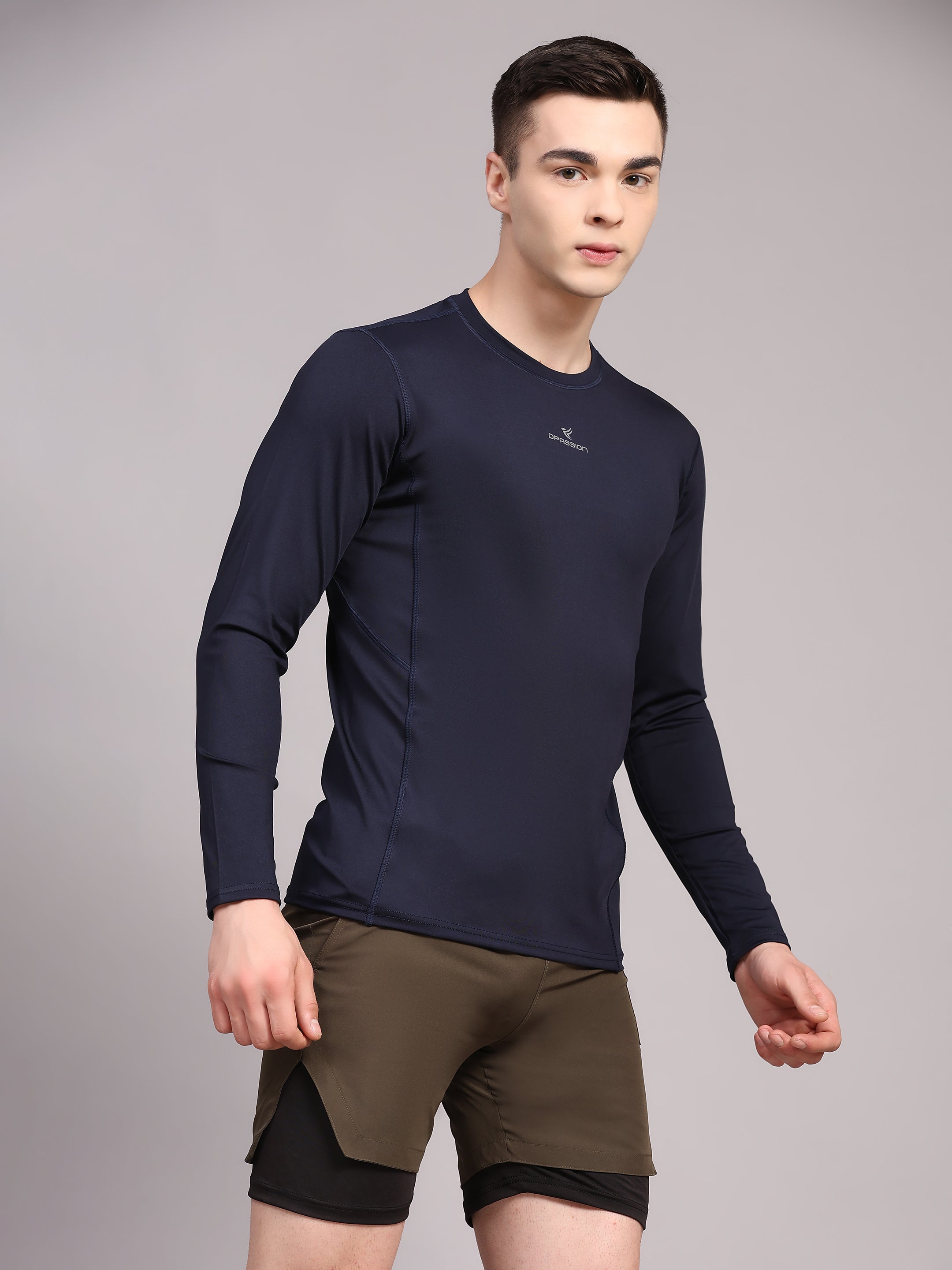 Dpassion Men’s Navy Performance Long Sleeve Training T-Shirt
