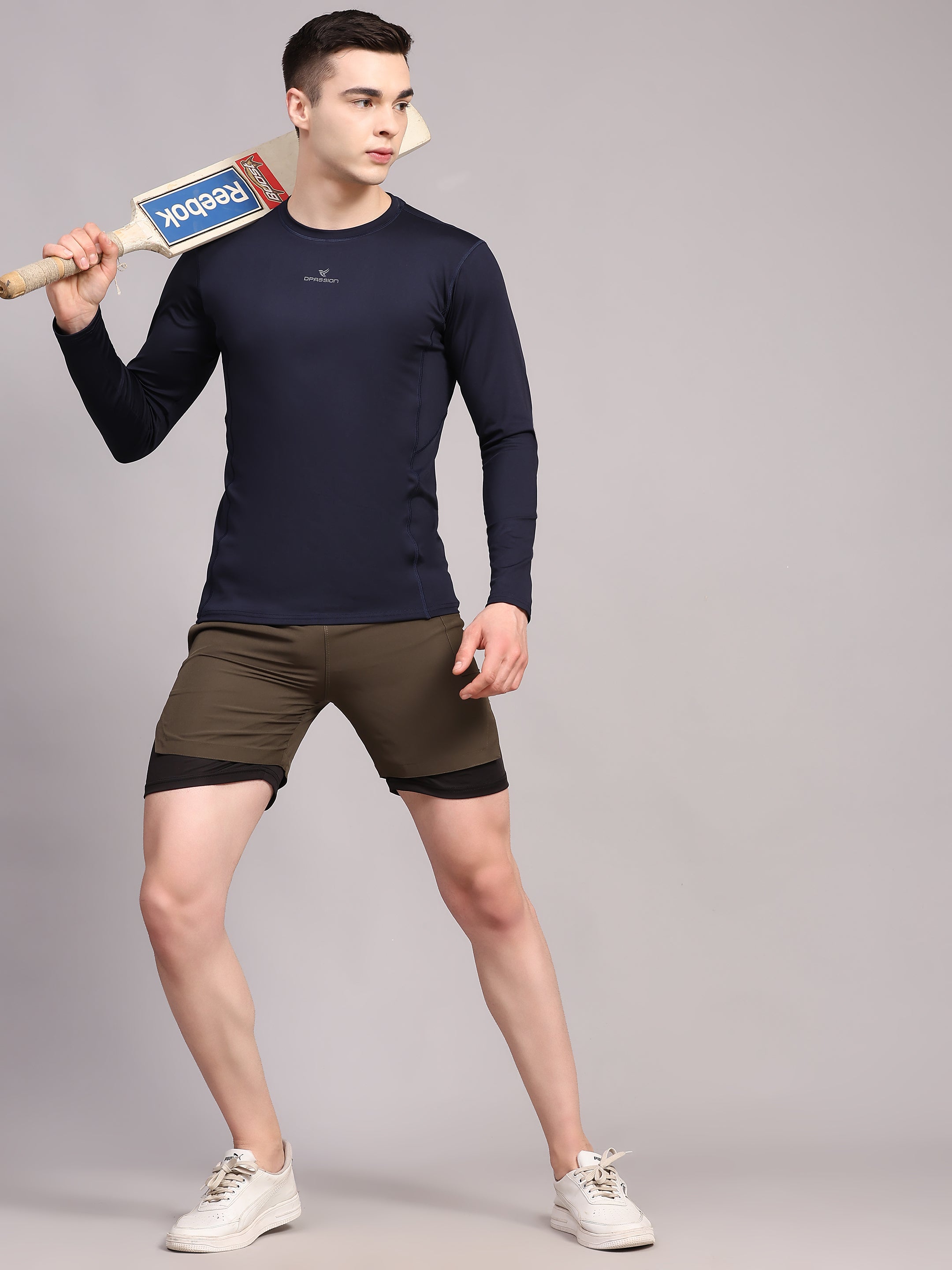Dpassion Men’s Navy Performance Long Sleeve Training T-Shirt