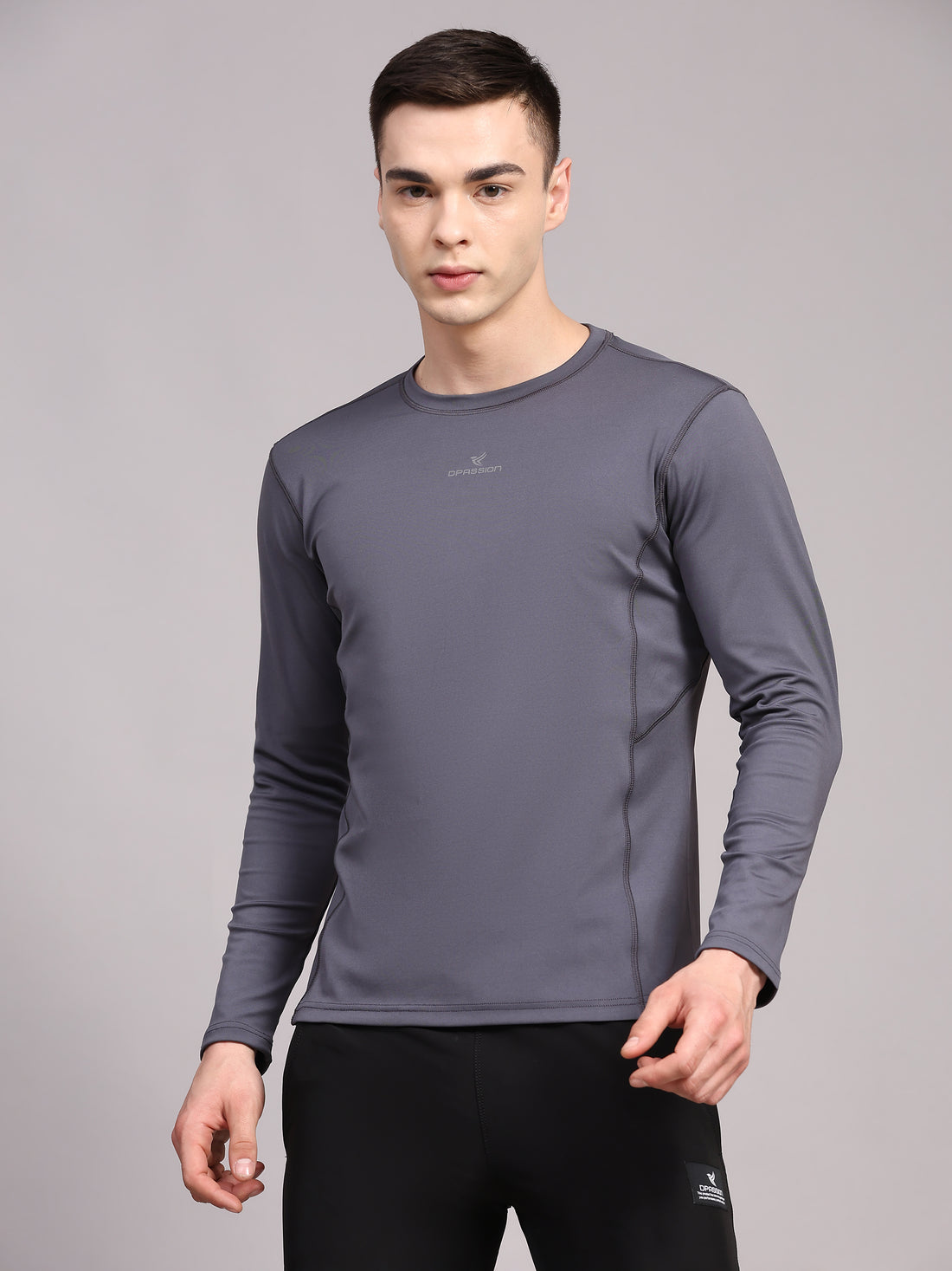 Dpassion Men’s Grey Performance Long Sleeve Training T-Shirt