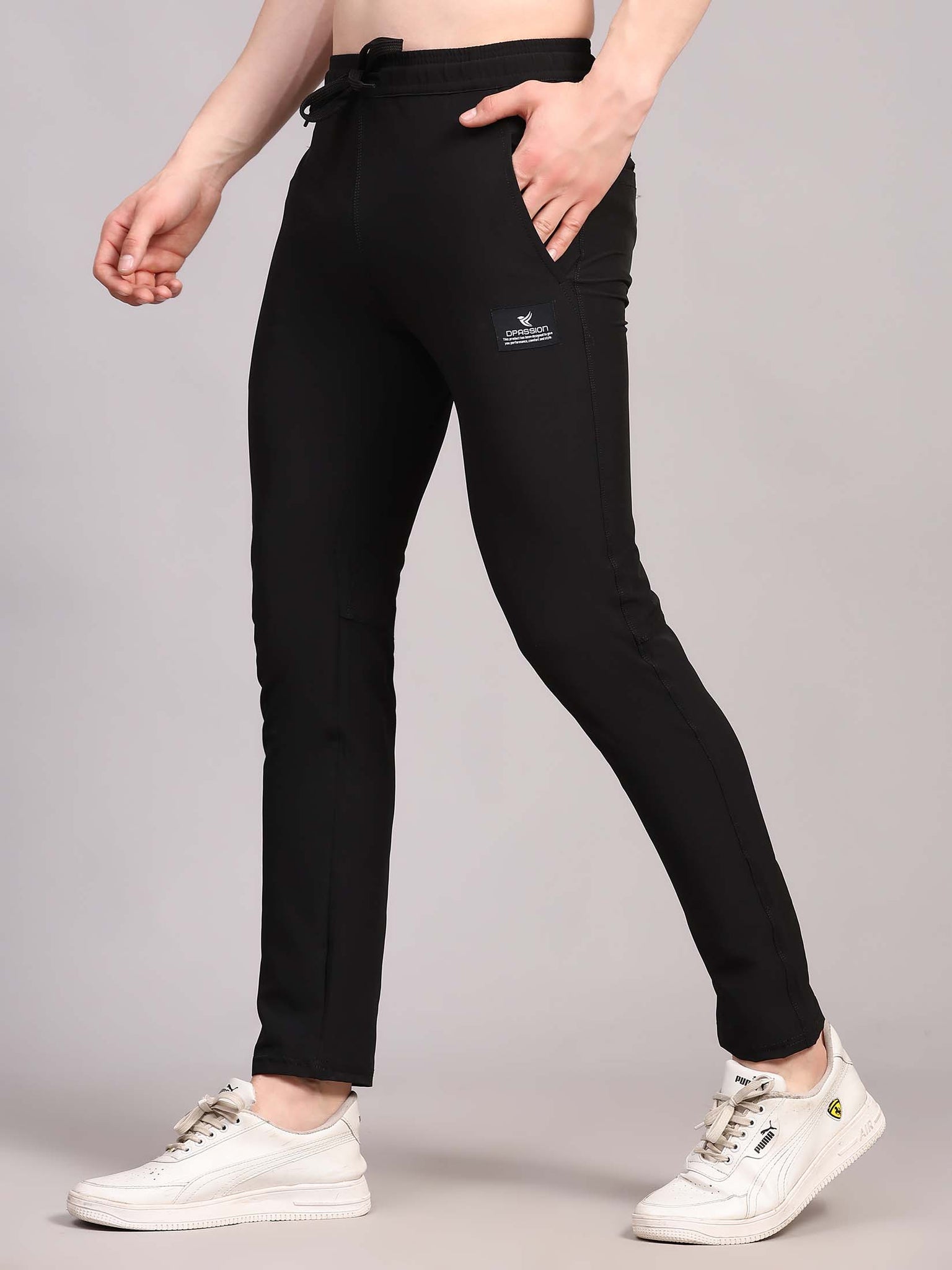 Regular fit sports track pants for men with Slit Pocket