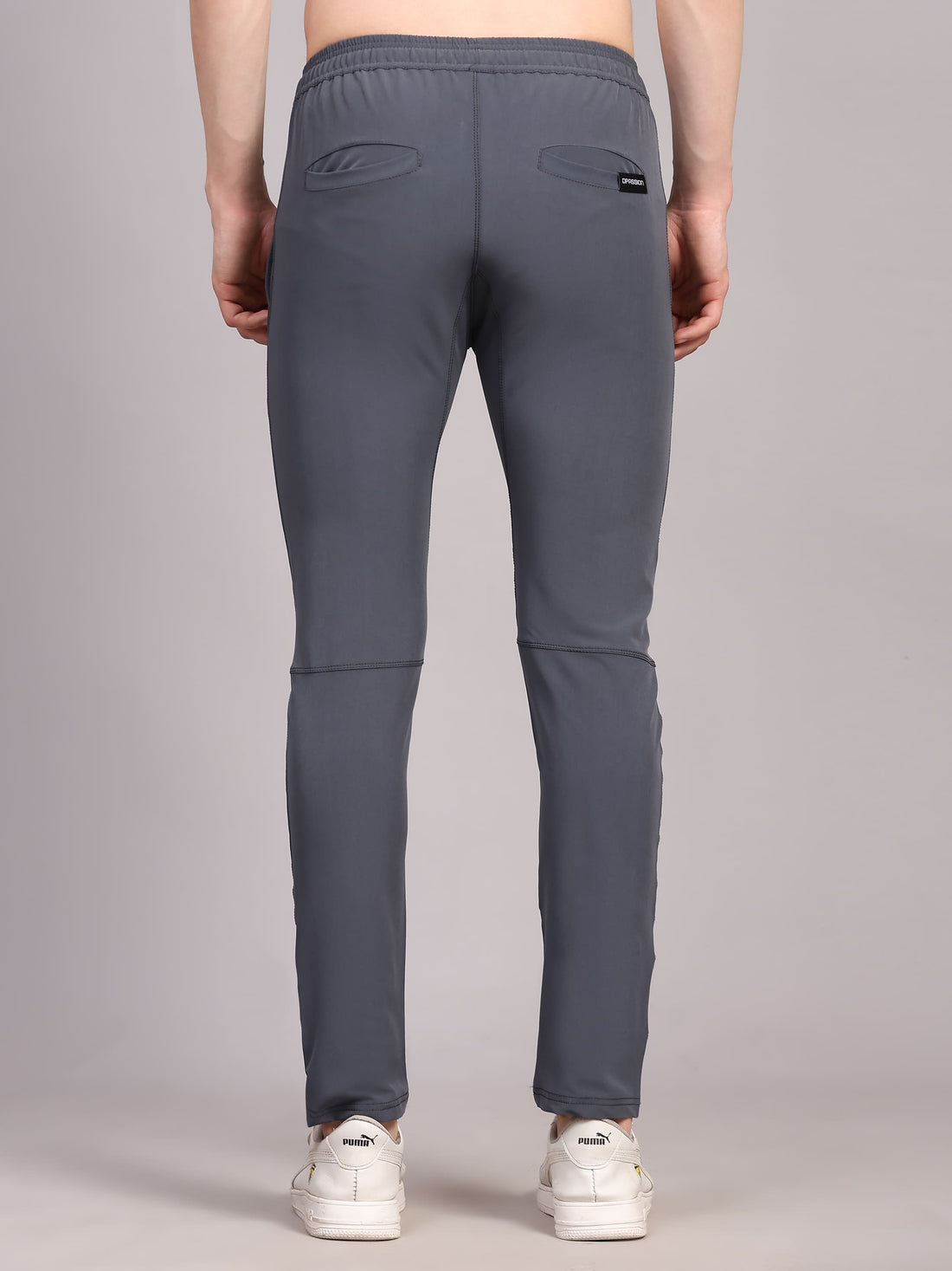 Dpassion Men Slim Fit Tapered Joggers | Steel Grey Performance Woven - Dpassion