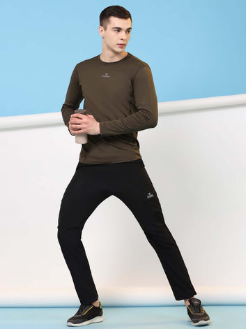 Regular fit sports track pants for men