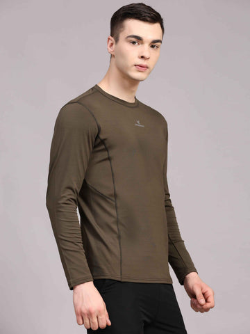 Dpassion Men’s Olive Performance Long Sleeve Training T-Shirt