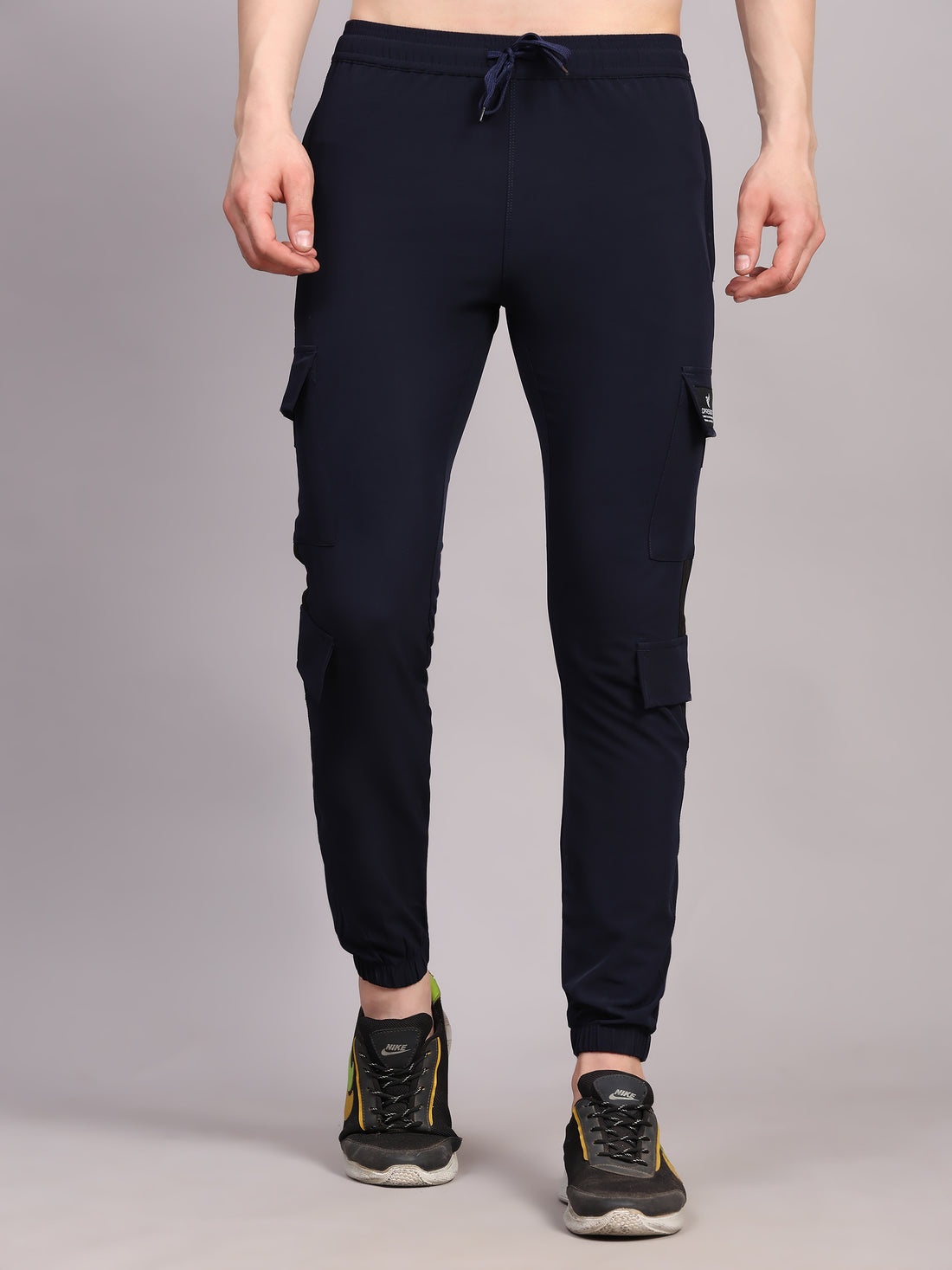 Dpassion Men Navy Cargo Joggers Utility Performance Activewear - Dpassion